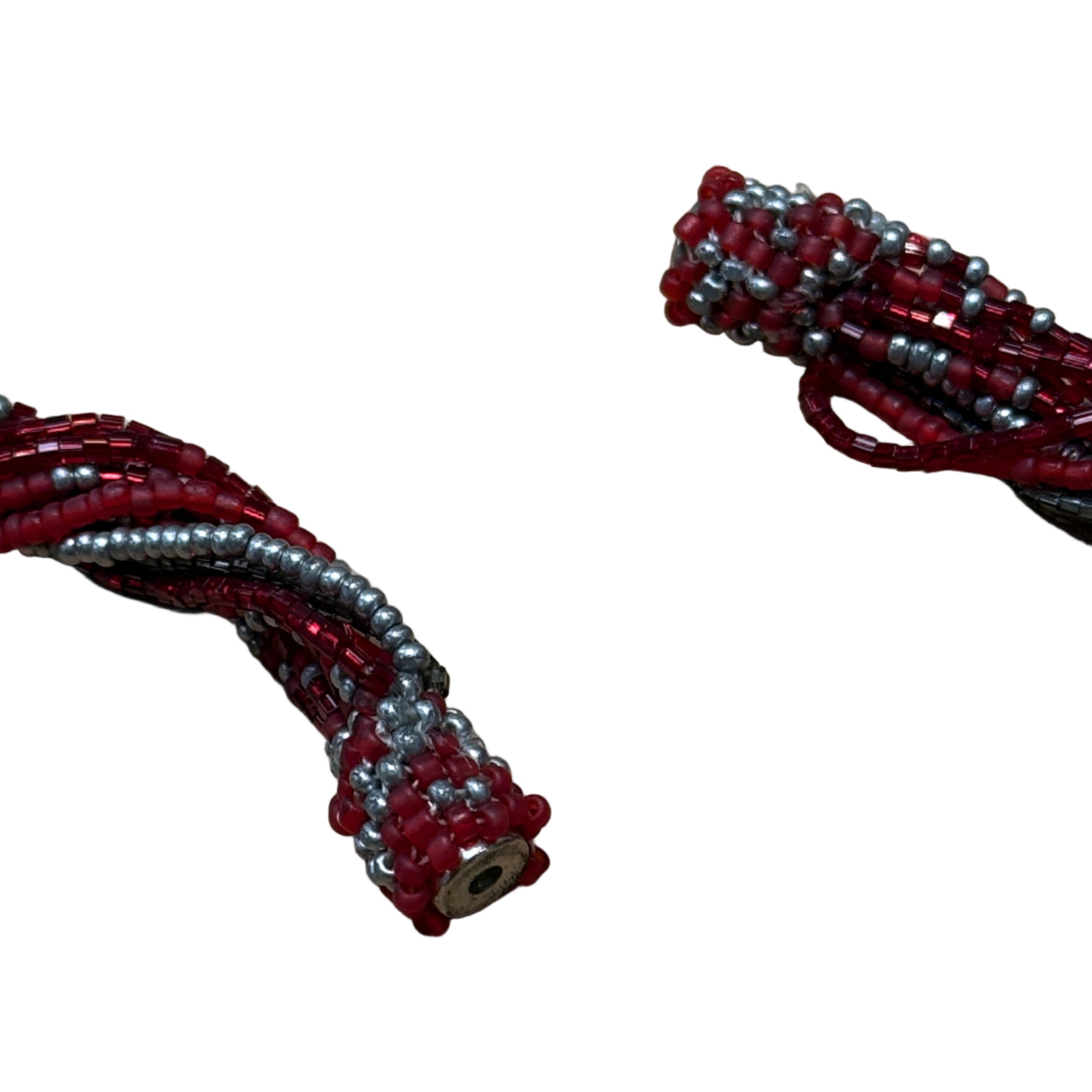 Handmade 12 Strand Red Beaded Necklace Guatemala