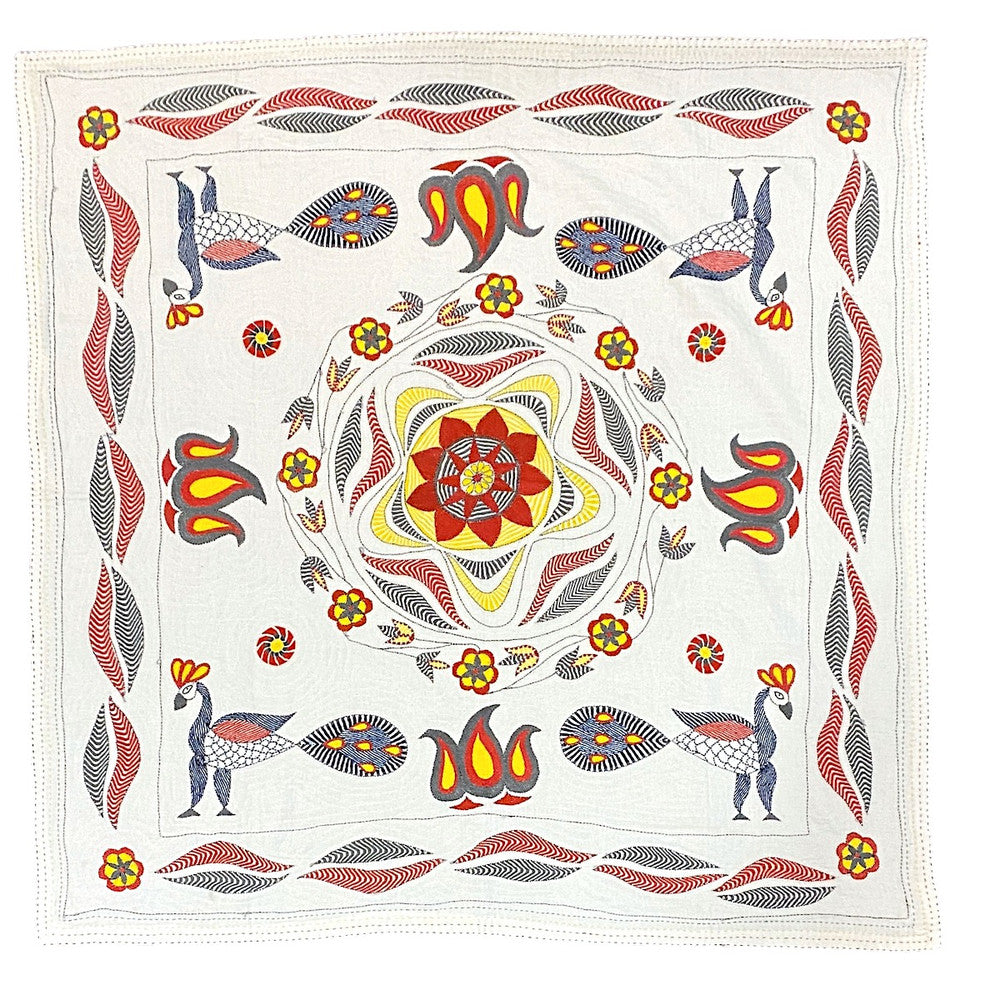 West Bengal Replica Embroidered Kantha Wall Hanging India