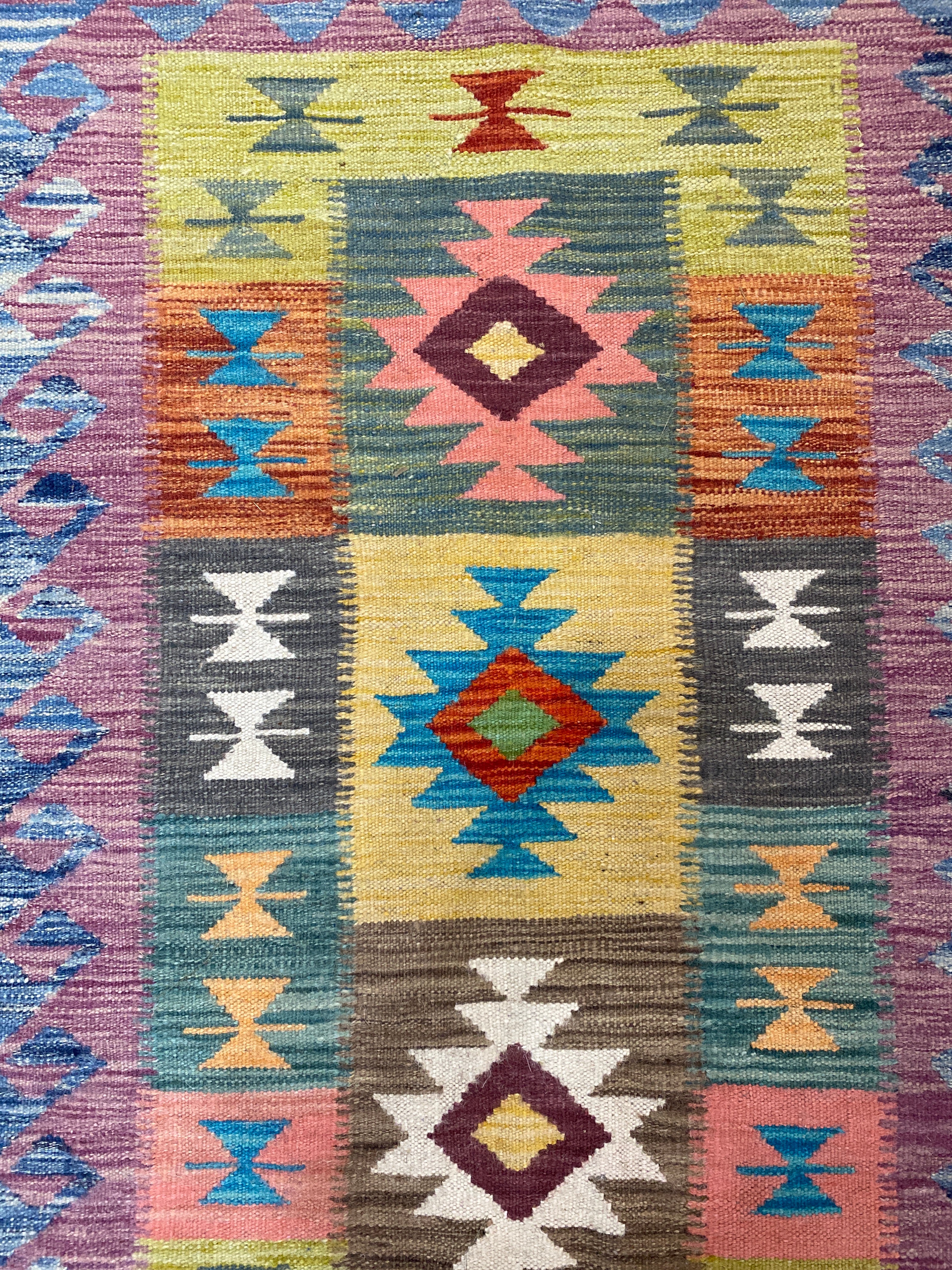 Handwoven Wool Kilim Runner Rug  Afghanistan 33x51 - 24041