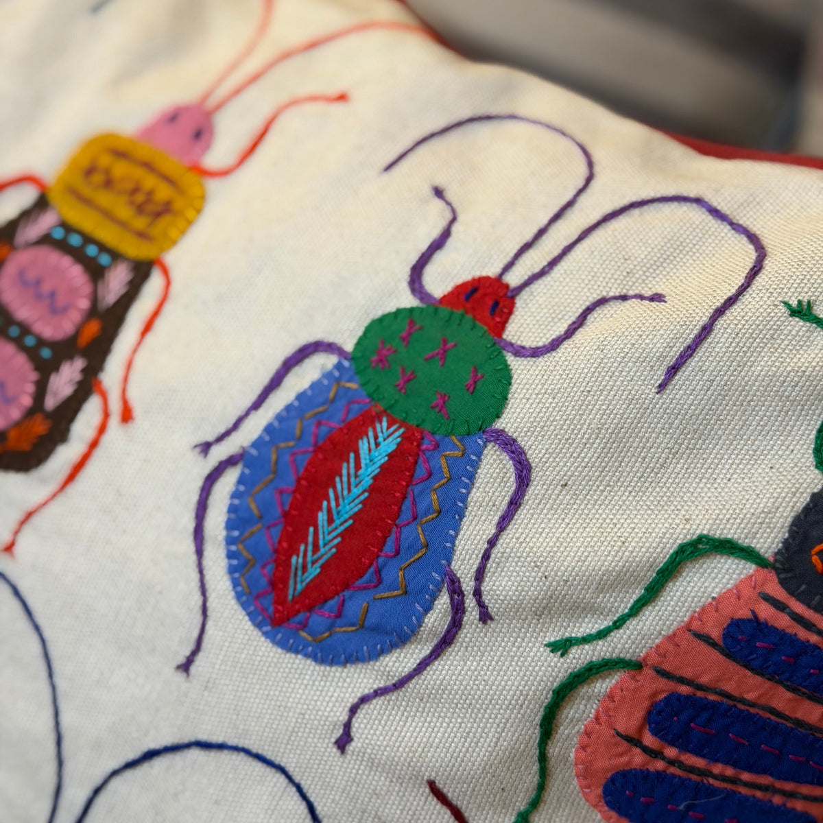 Embroidered Insect Pillow South Africa - D
