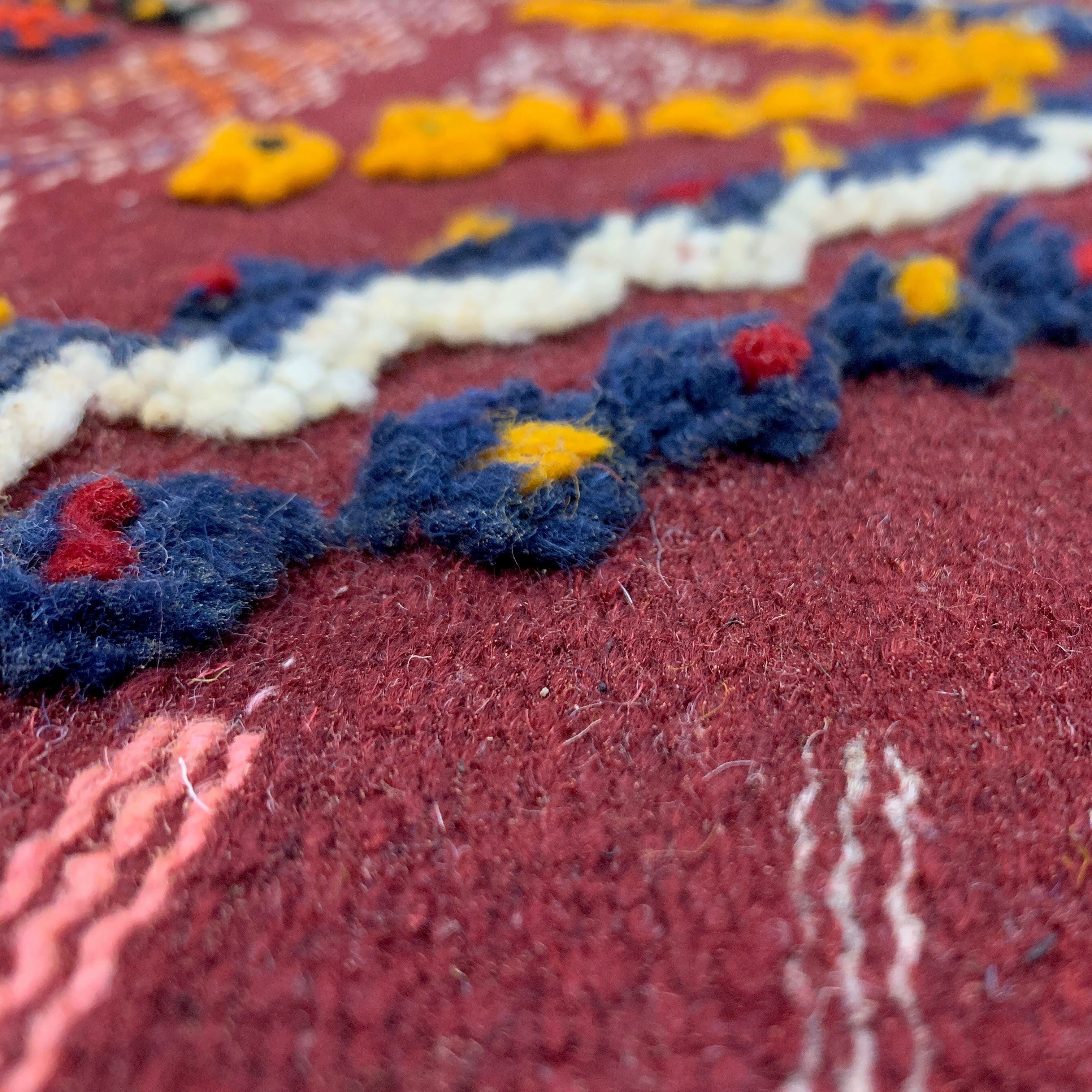 Handwoven Akhnif Knotted Red Wool Rug (2x4.5)