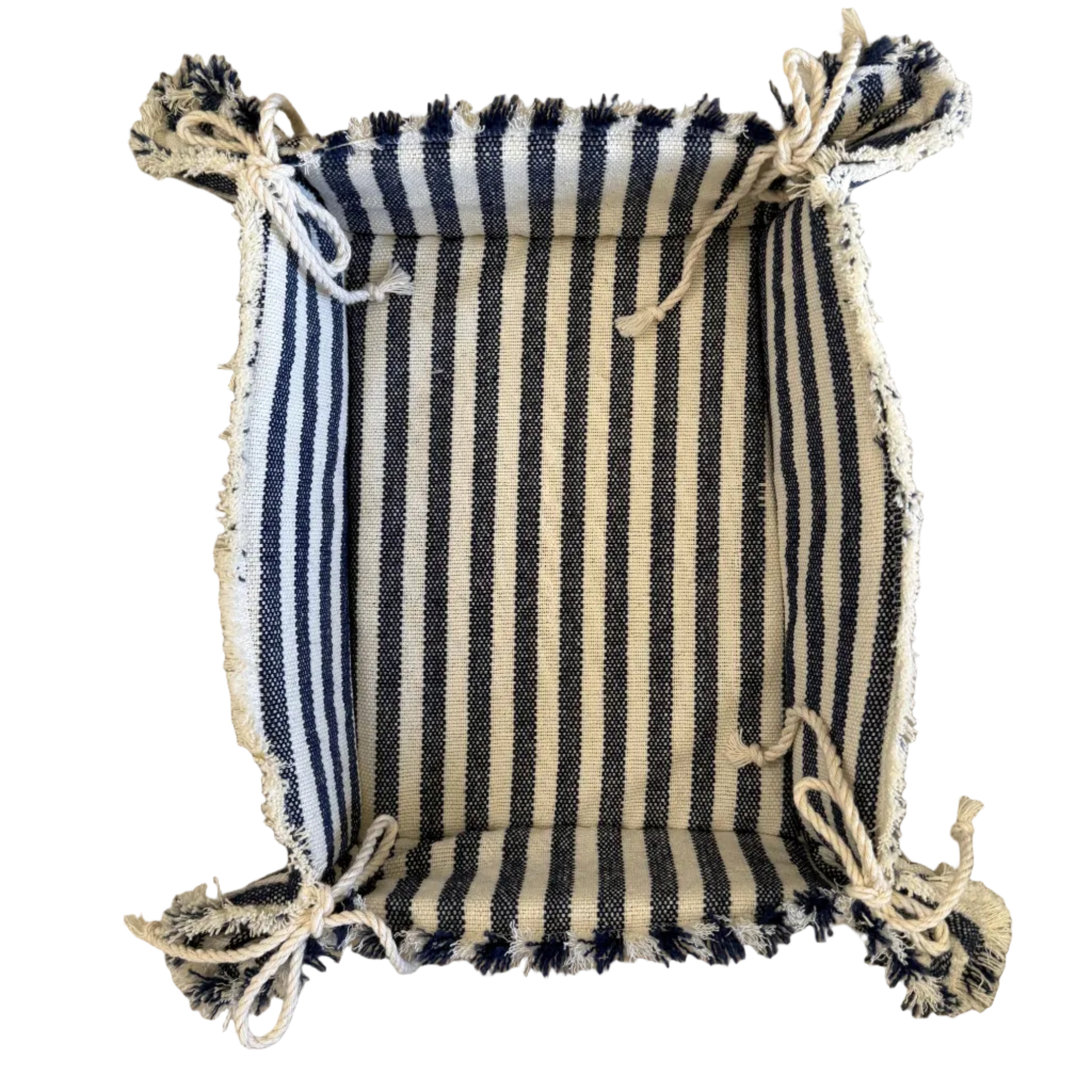 Handwoven Blue Cotton Bread Basket Mexico