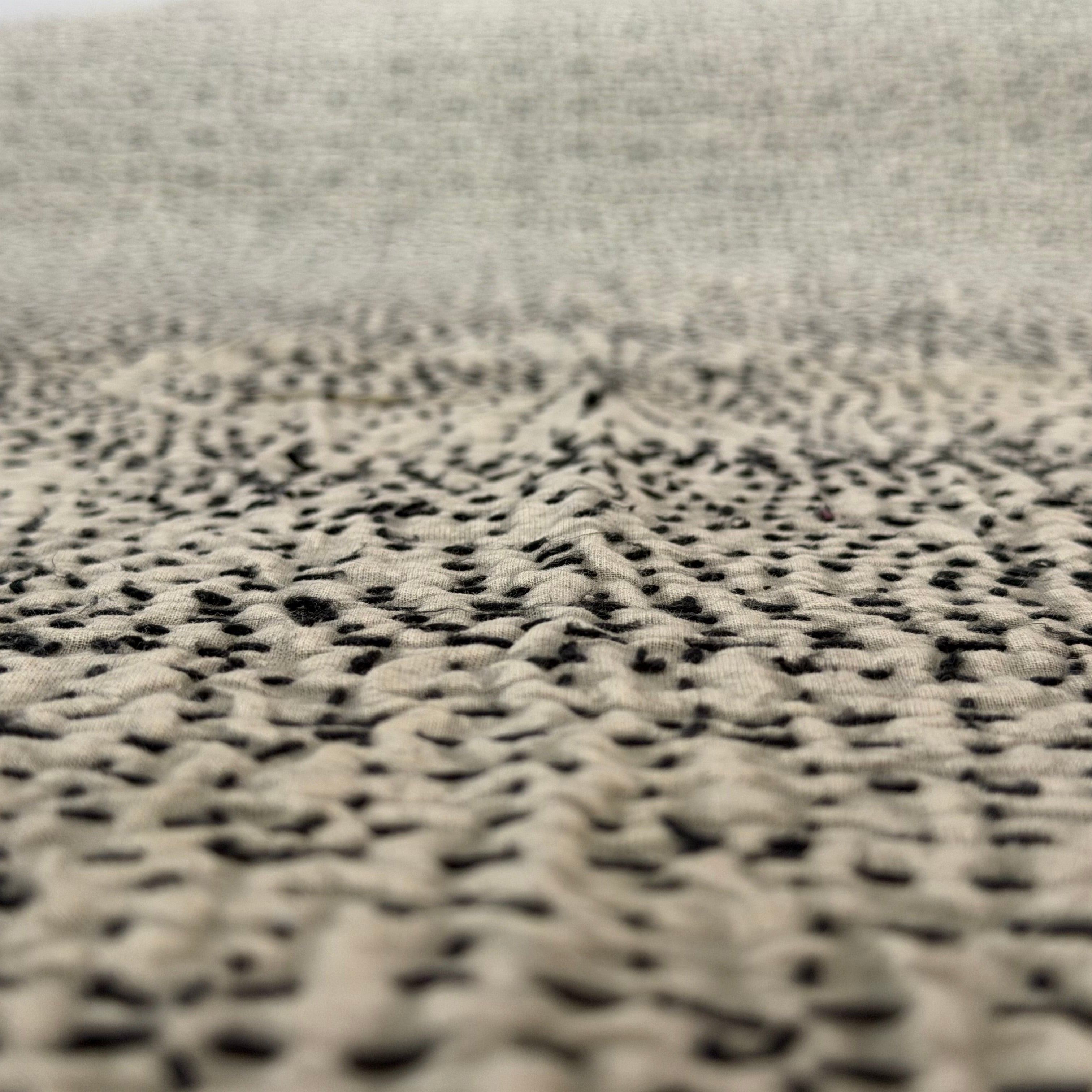 Hand Stitched Stone Grey Cotton Queen Quilt India