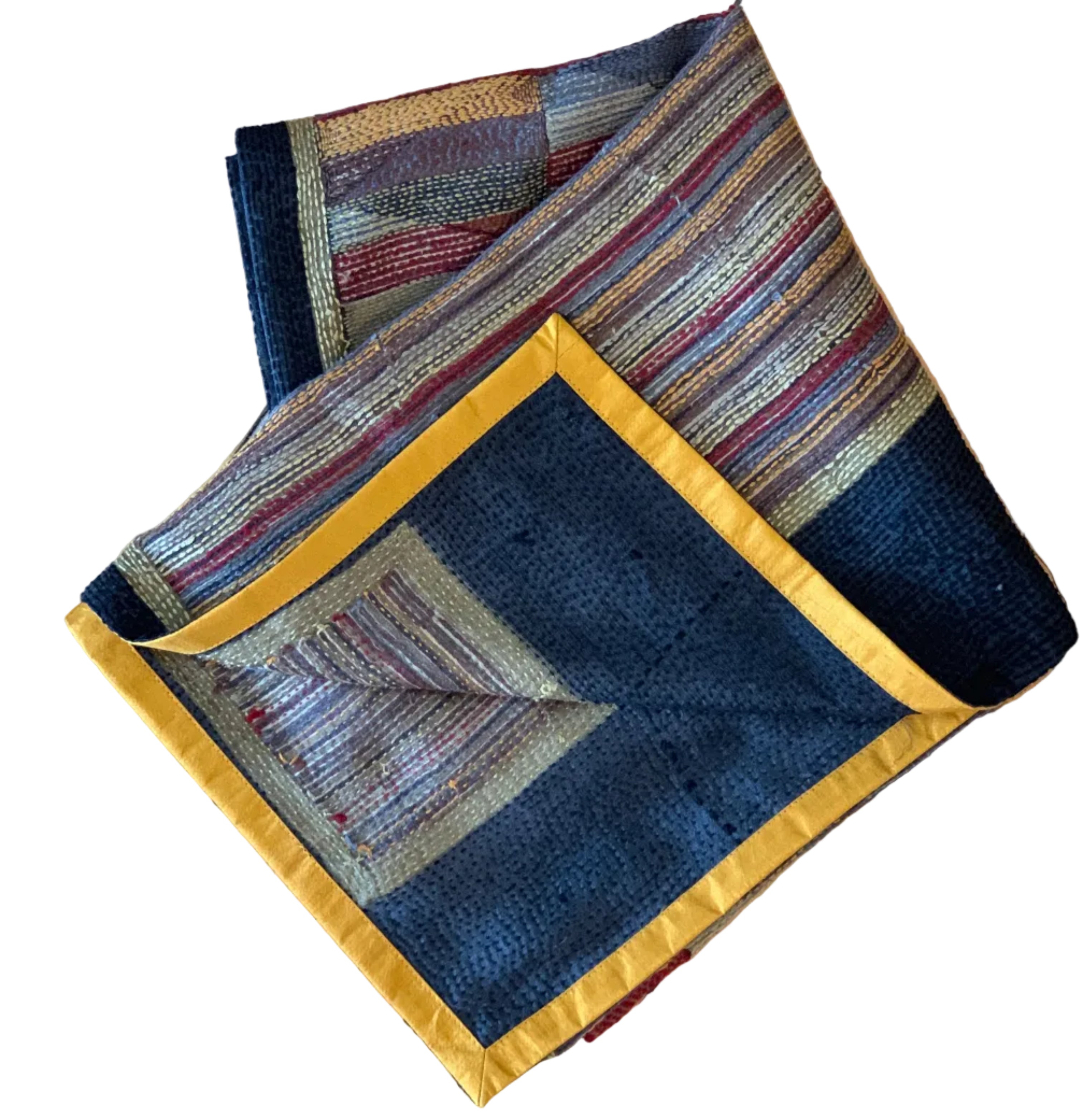 Kantha Stitched Earth Prantik Scarf India