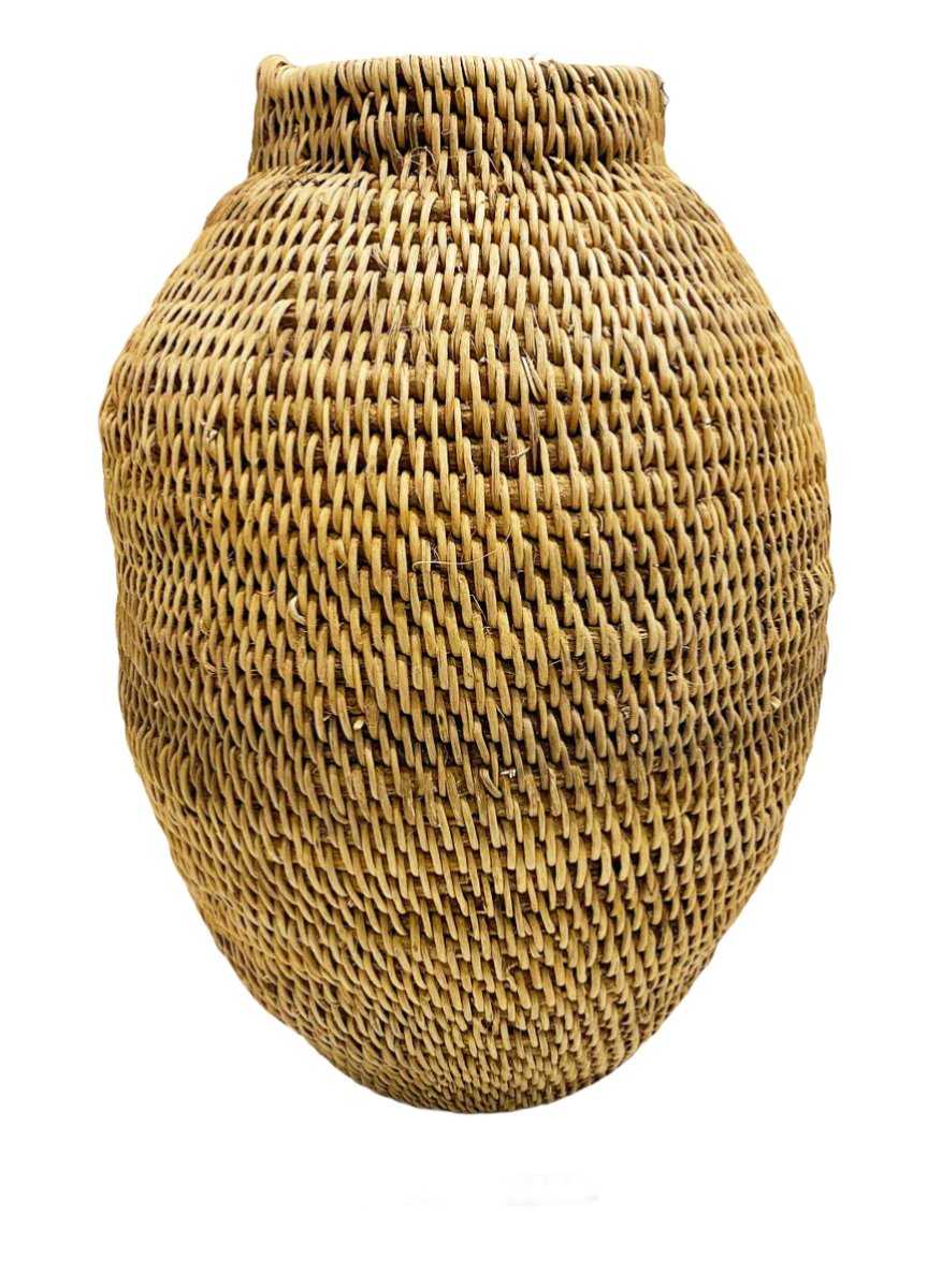 Handmade Buhera Basket Large Zimbabwe Size: 21" T x 13" W top opening 6.5"Handmade using sustainably harvested cane