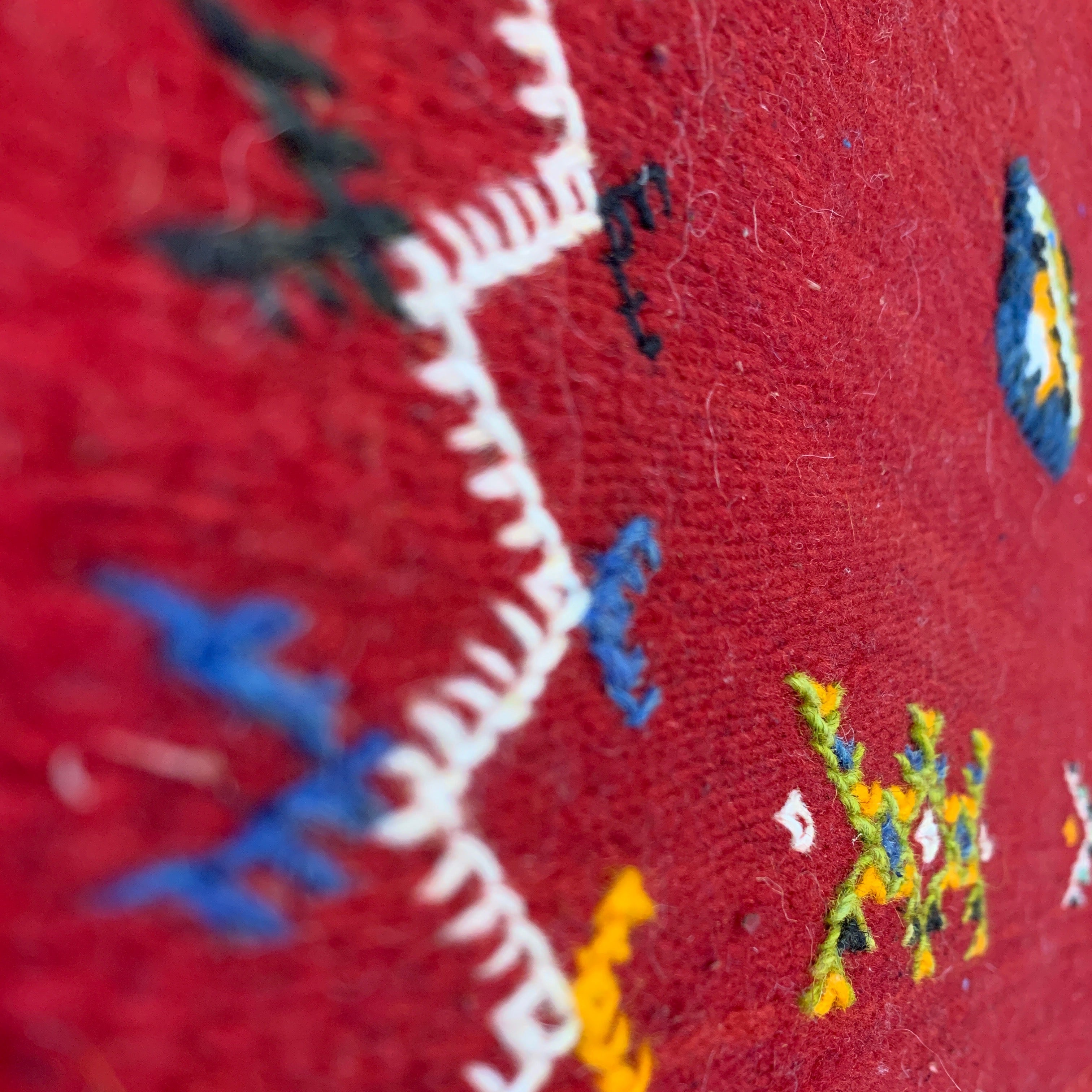 Handwoven Small Akhnif Red Wool Rug