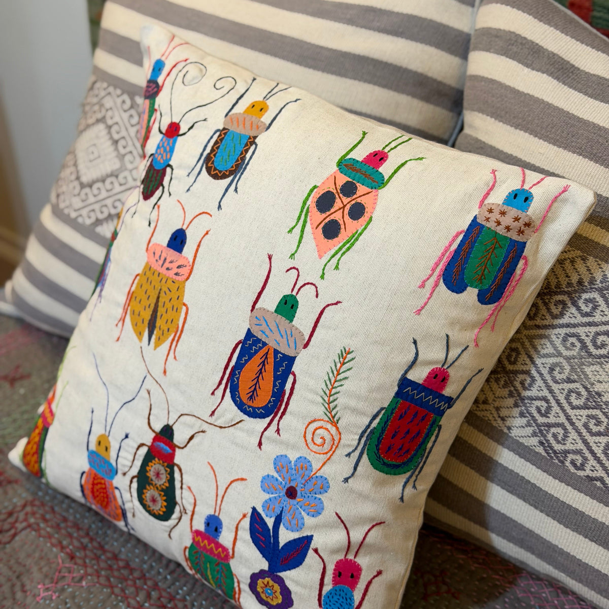 Embroidered Insect Pillow South Africa - C