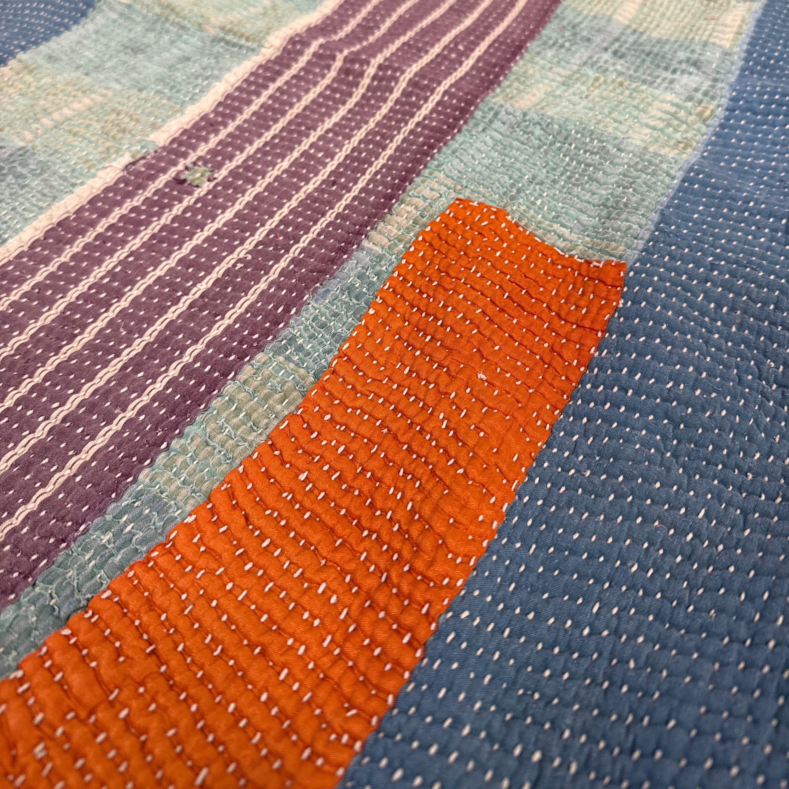 Handmade Kantha Patchwork Quilt India - 32