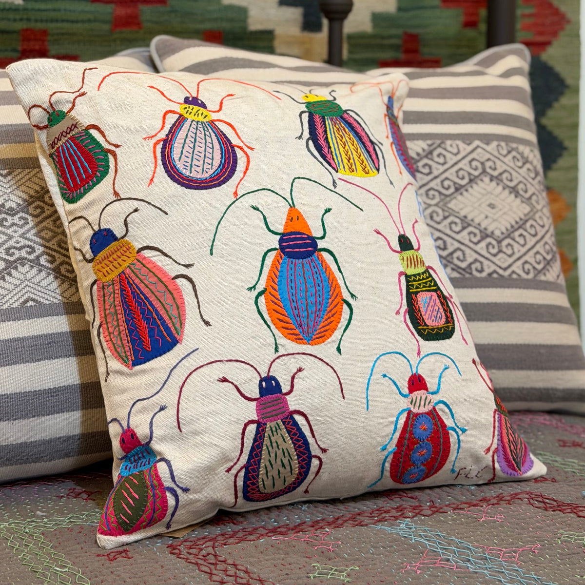 Embroidered Insect Pillow South Africa - H