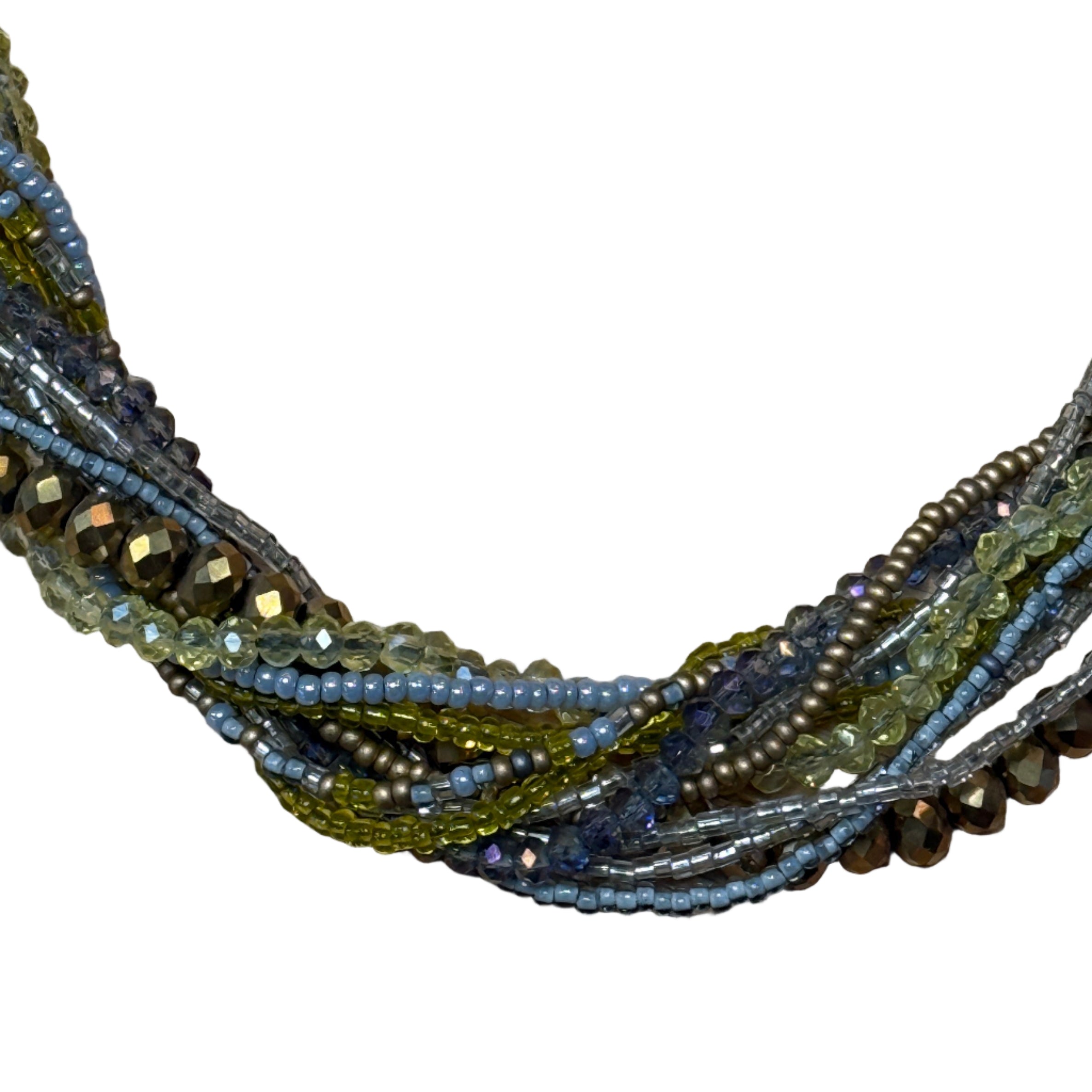 Handmade 12 Strand Earth Beaded Necklace Guatemala