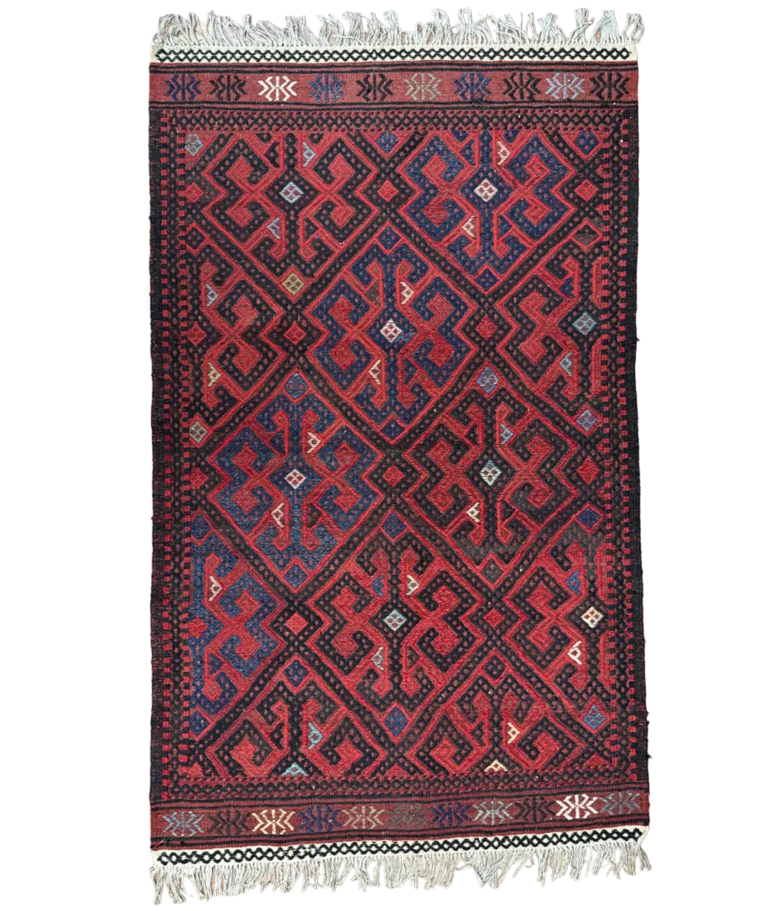 ラグ Afghan Handmade Kilim Rug 62 x 106 cm Handwoven Olami Kilim Afghanistan - 06
