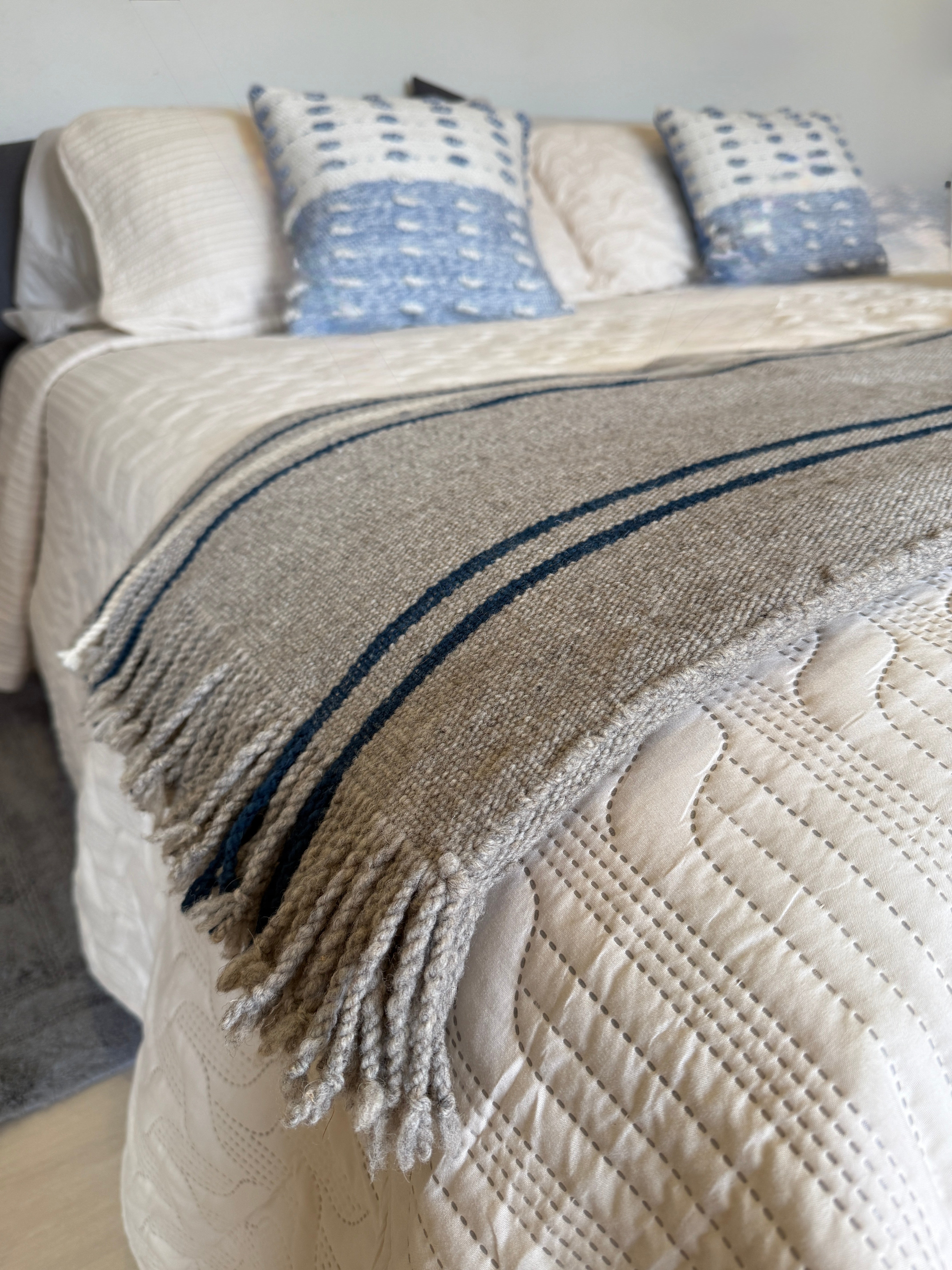 Handwoven Natural Dye Wool Throw B Mexico