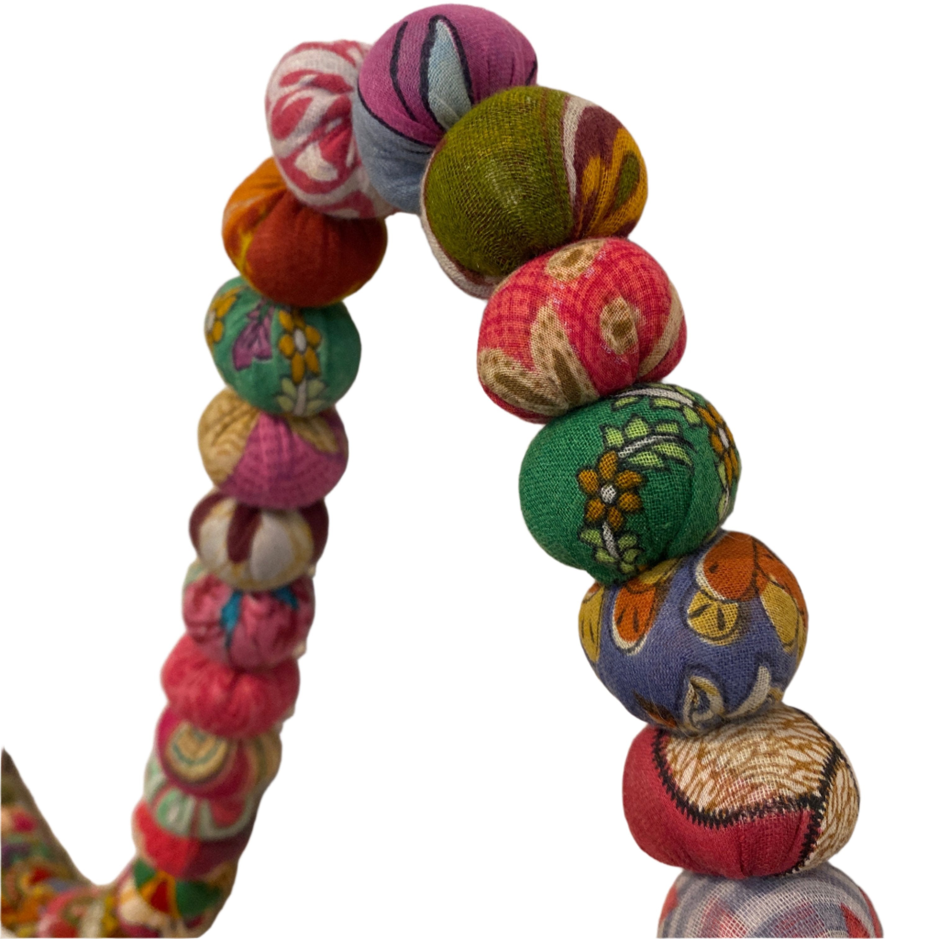 Upcycled Saree Wrapped Bead Garland - India