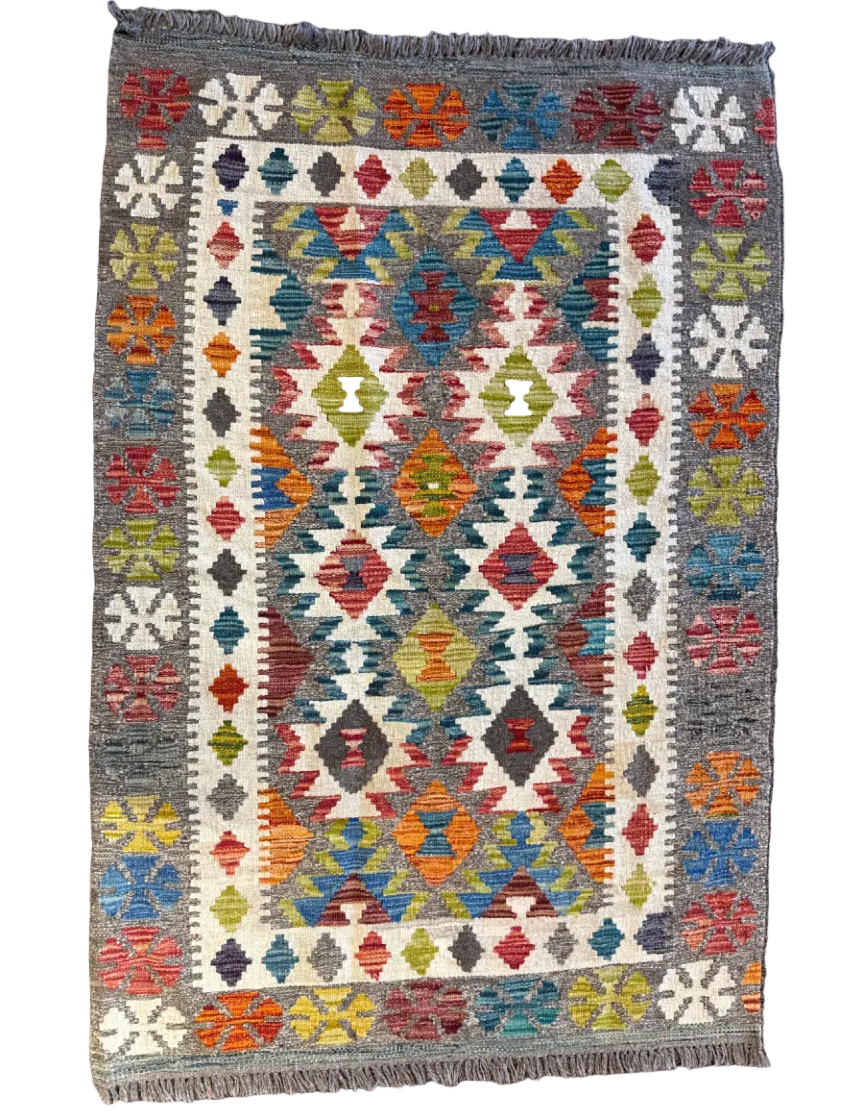 Handwoven Wool Kilim Small Rug Afghanistan (3x5) - 002