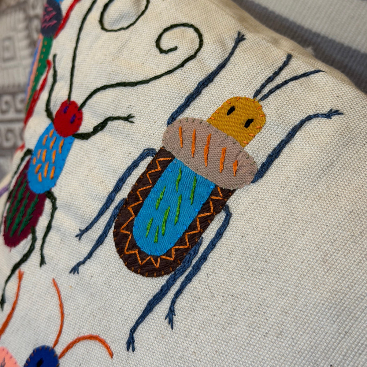 Embroidered Insect Pillow South Africa - C