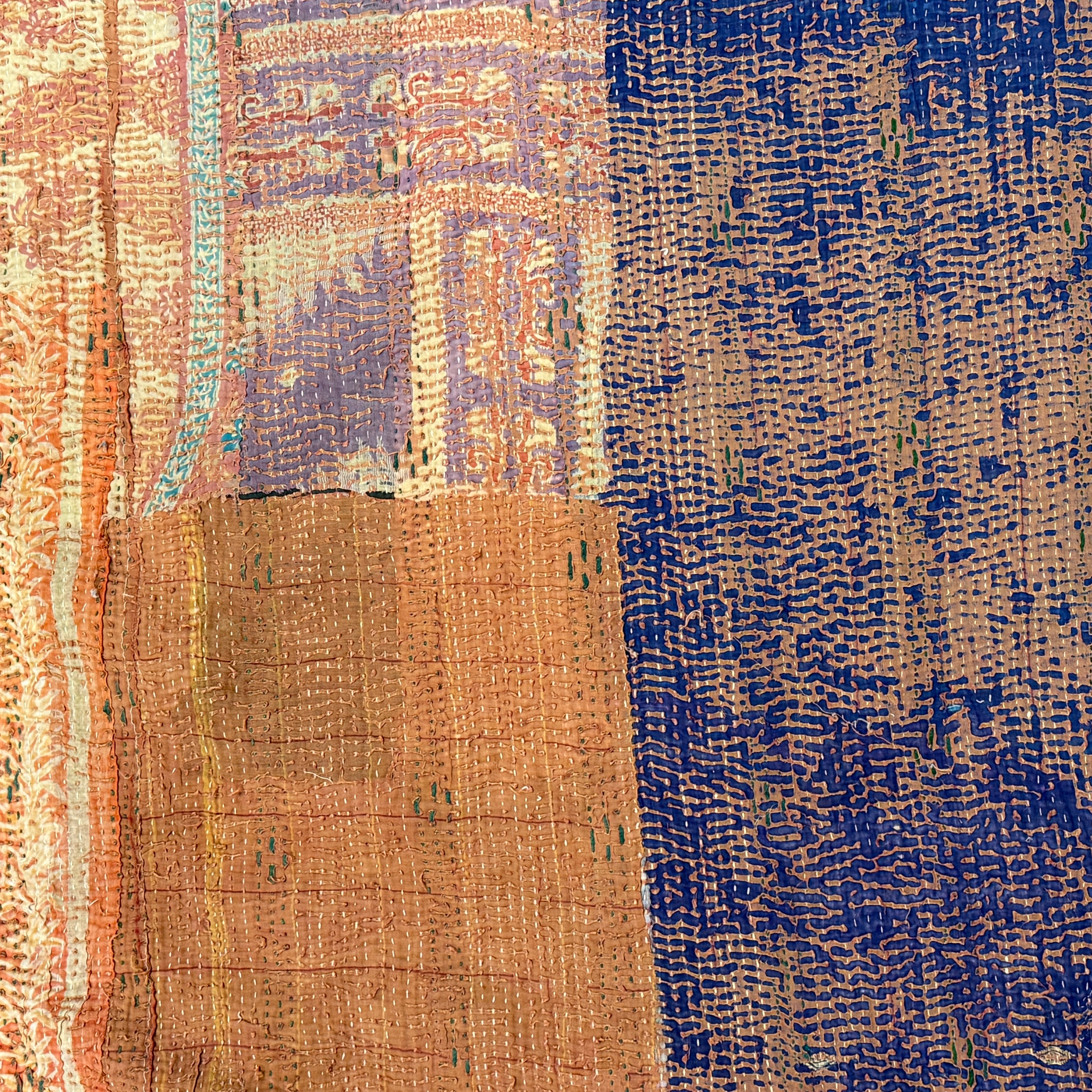 Handmade Brown Kantha Patchwork Quilt India