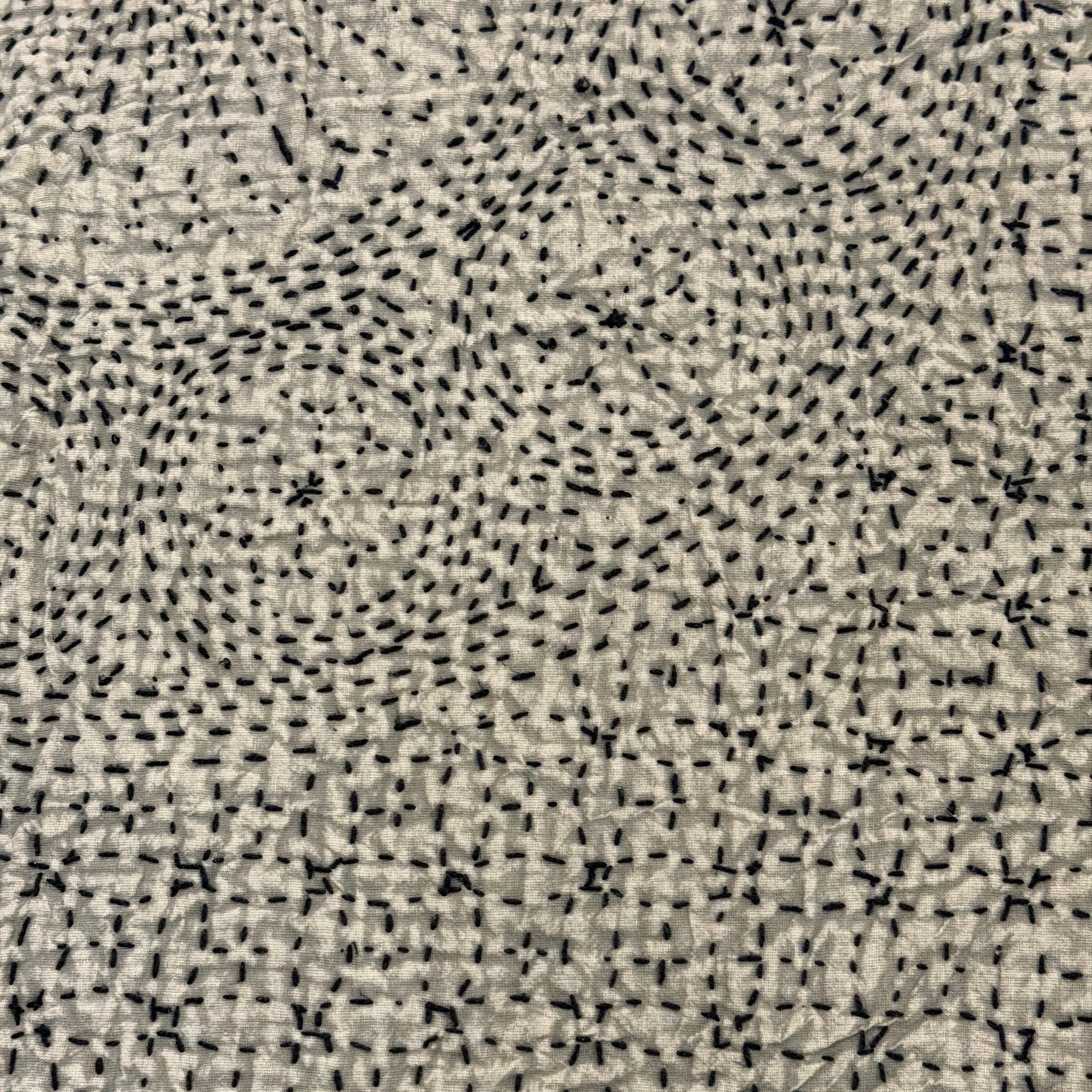 Hand Stitched Stone Grey Cotton Queen Quilt India