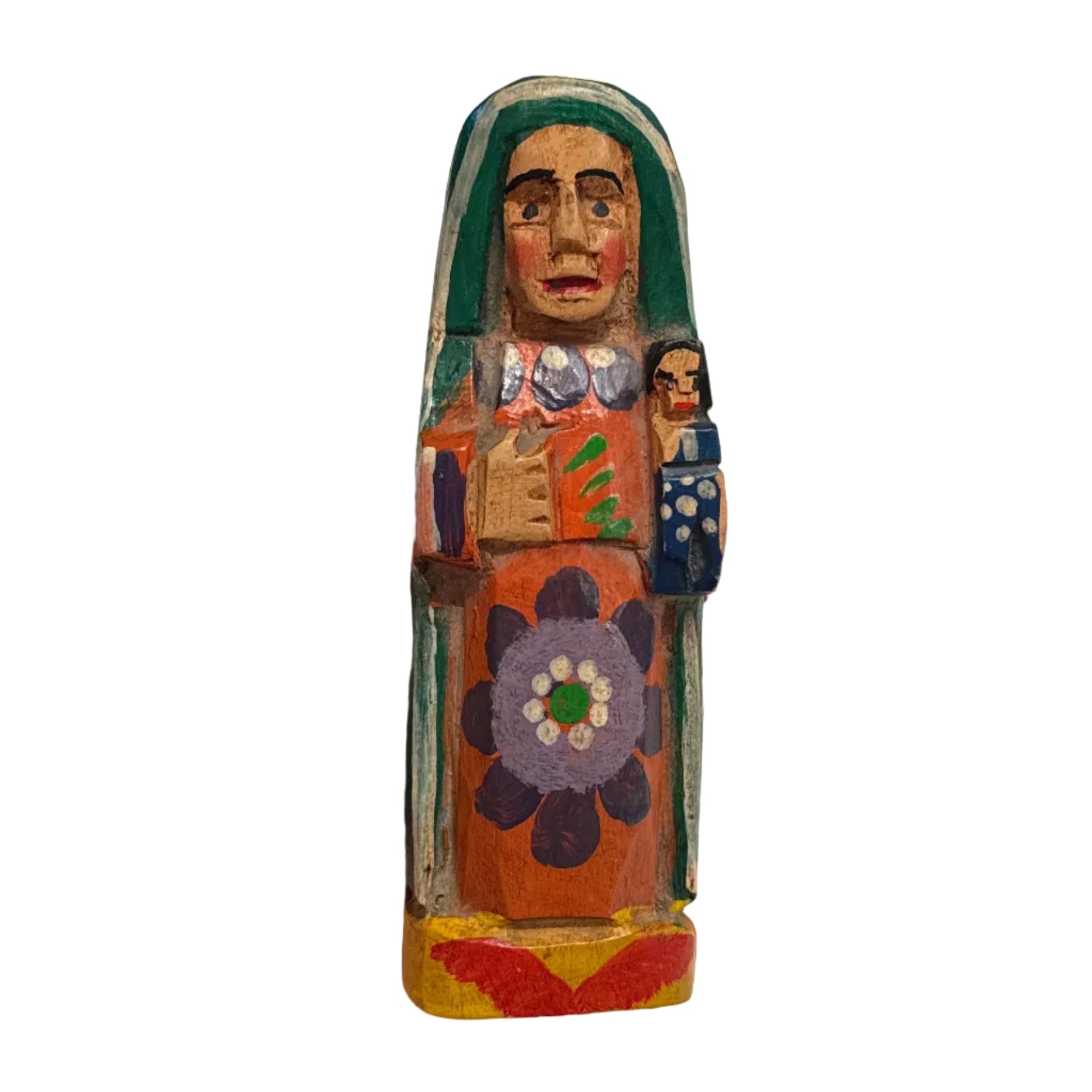 Handmade Wooden Carved Virgin Guatemala B