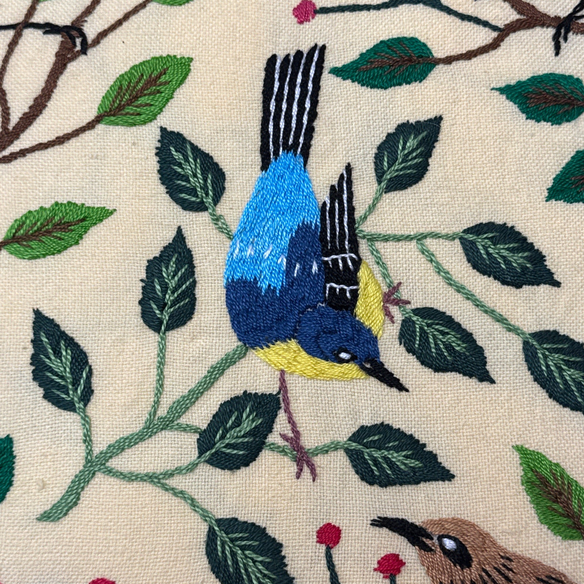 Embroidered Butter Bird Pillow Guatemala (18 x 18)