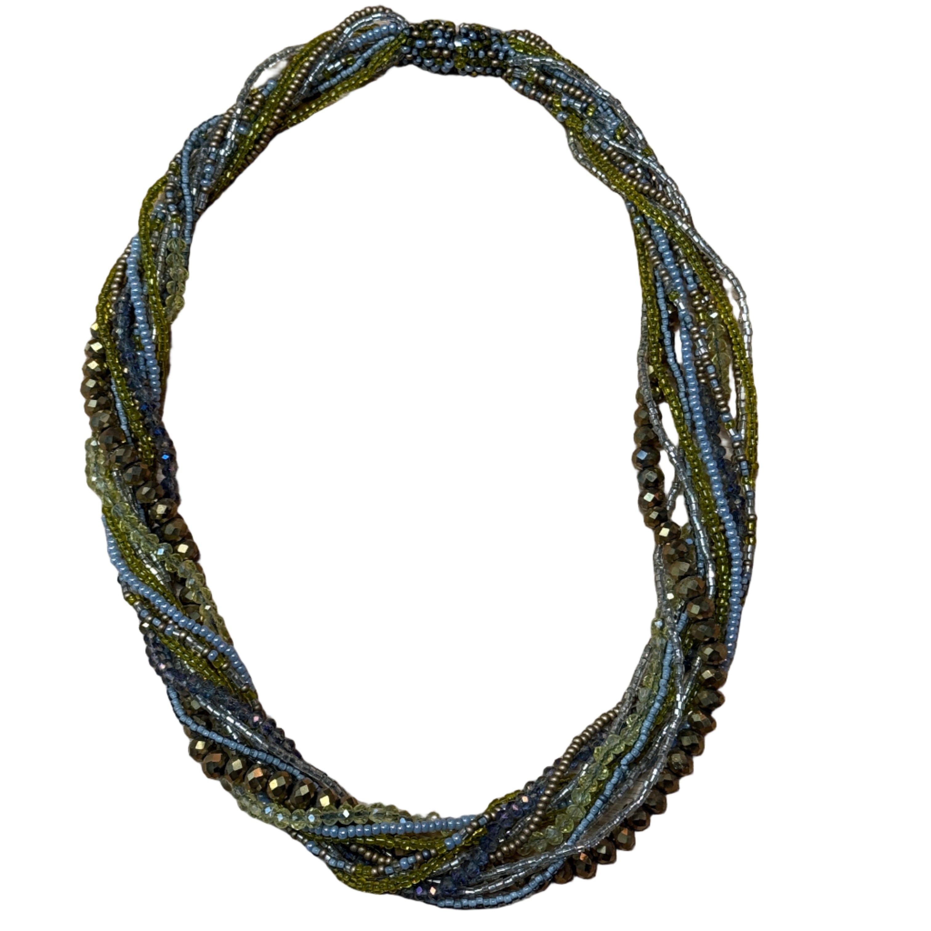 Handmade 12 Strand Earth Beaded Necklace Guatemala
