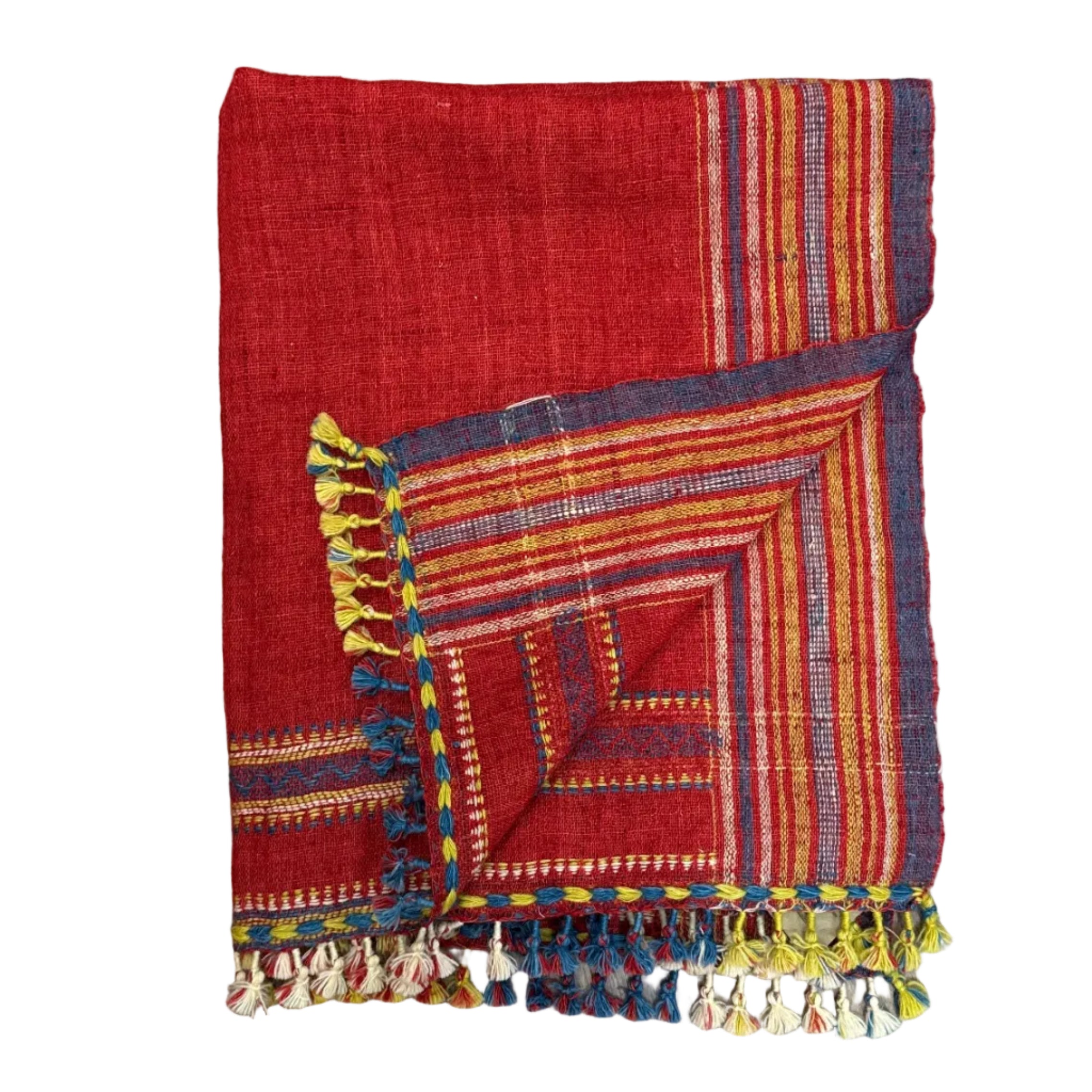 Handwoven Wool Red Dupatta Curtain/Throw India