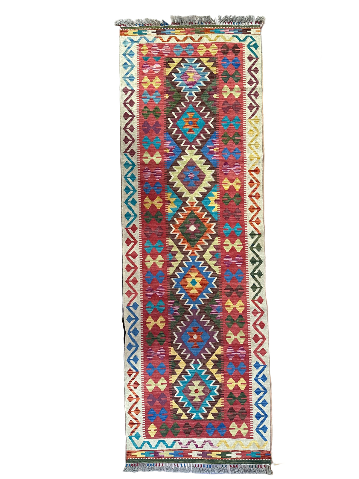 Handwoven Long Runner Kilim Afghanistan (3x8) - 080