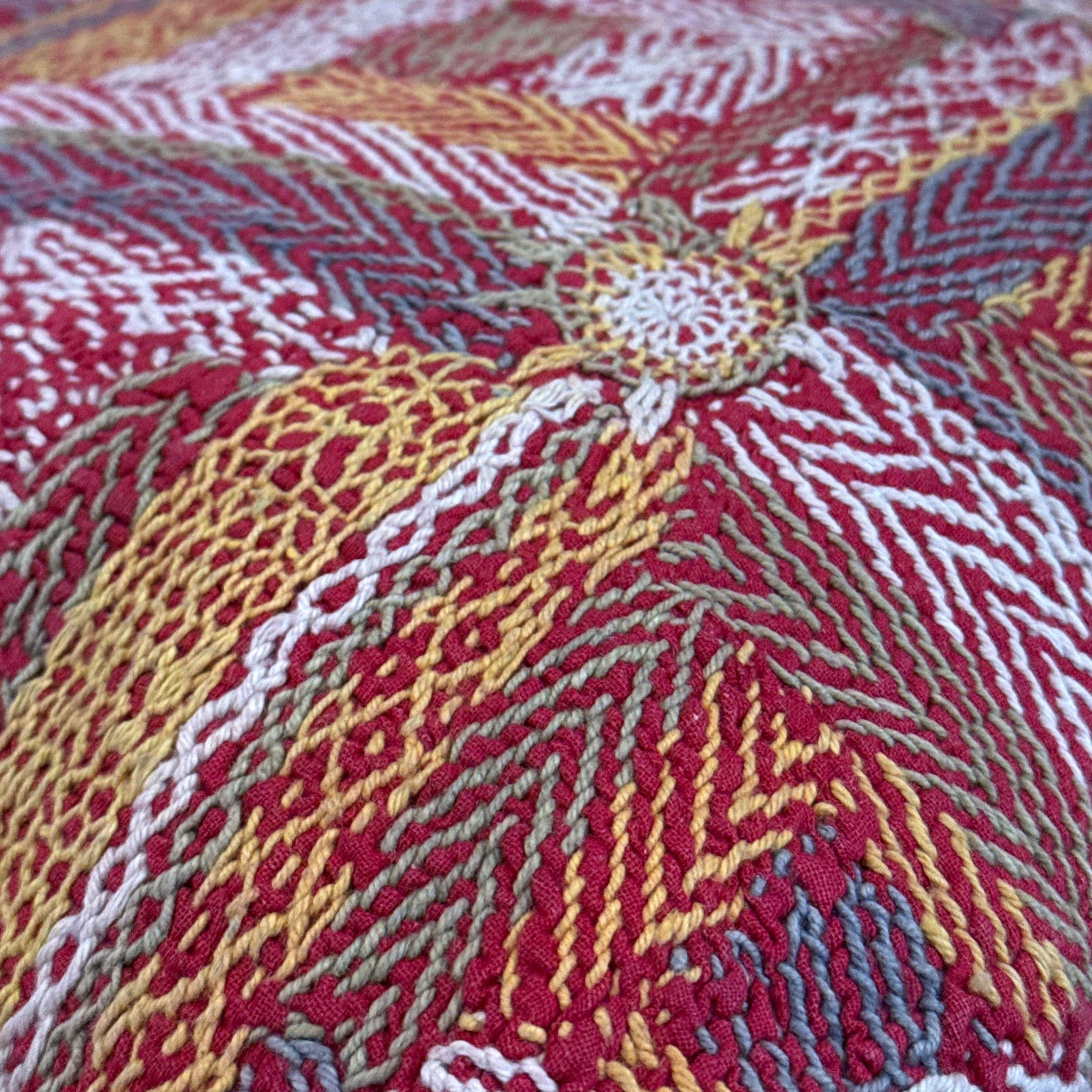 Hand Stitched Vintage Banjara Pillow India (20 x 20)