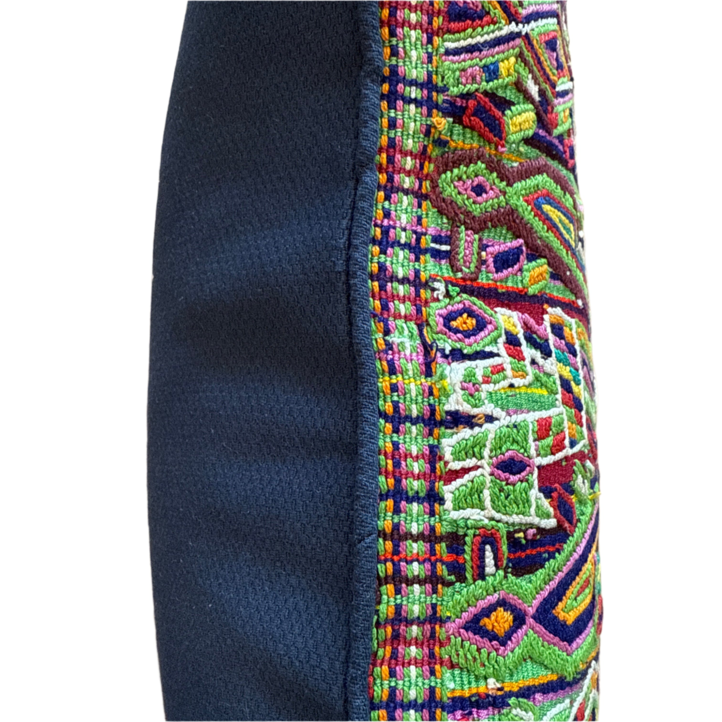 Hand Woven and Embroidered Geometric Pillow Guatemala (18 x 18)