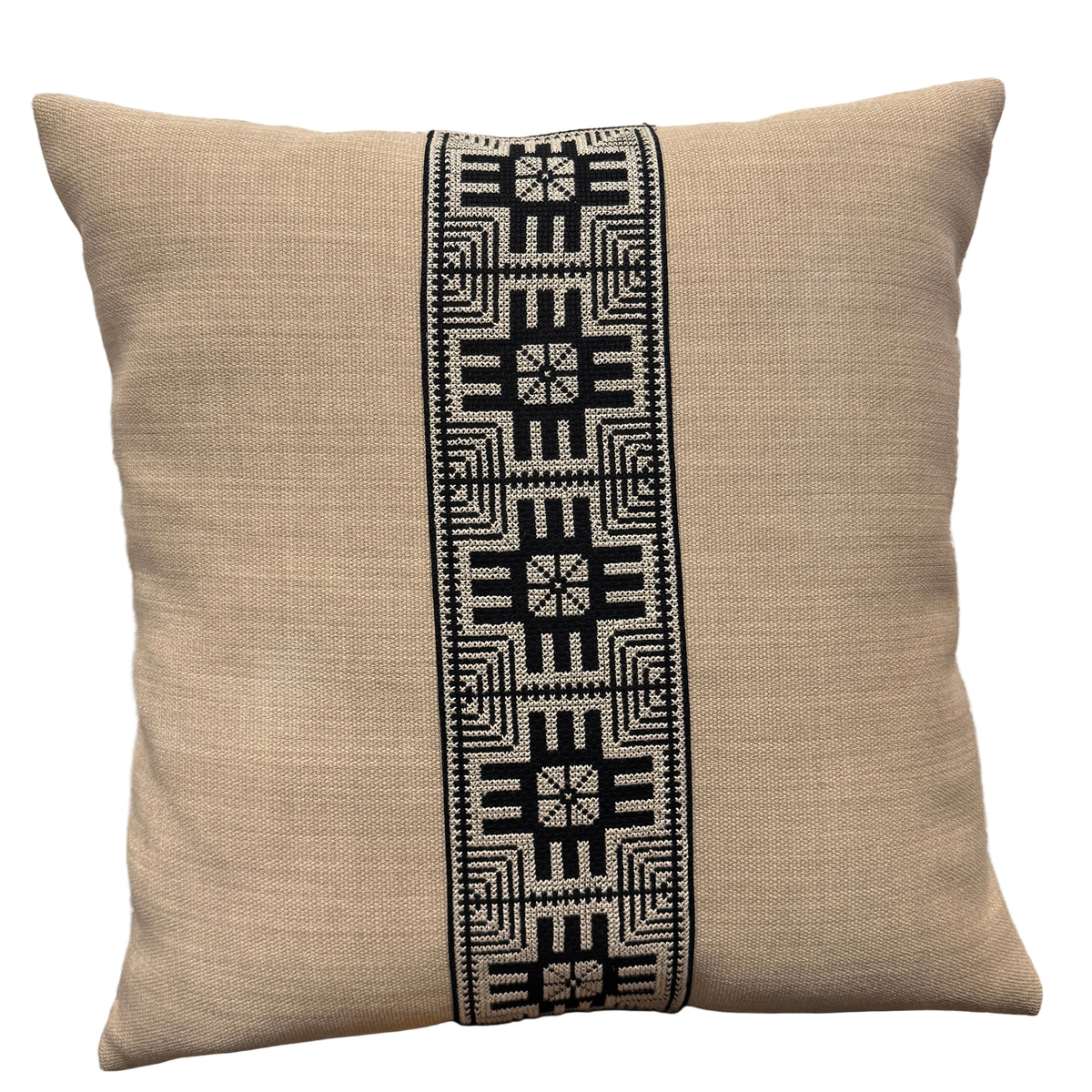 Embroidered Moon Cream Pillow Palestine (18 x 18)