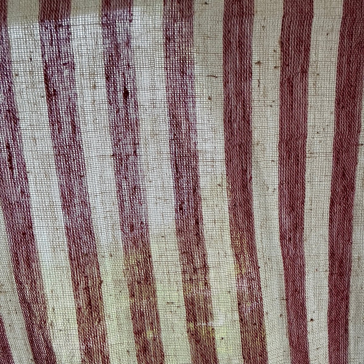 Handwoven Organic Cotton Red Awning Curtain Pair India