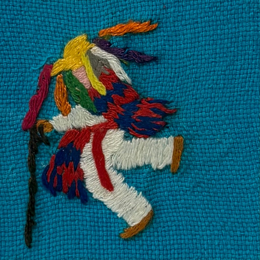 Embroidered Small Orange Viejito Frame Mexico