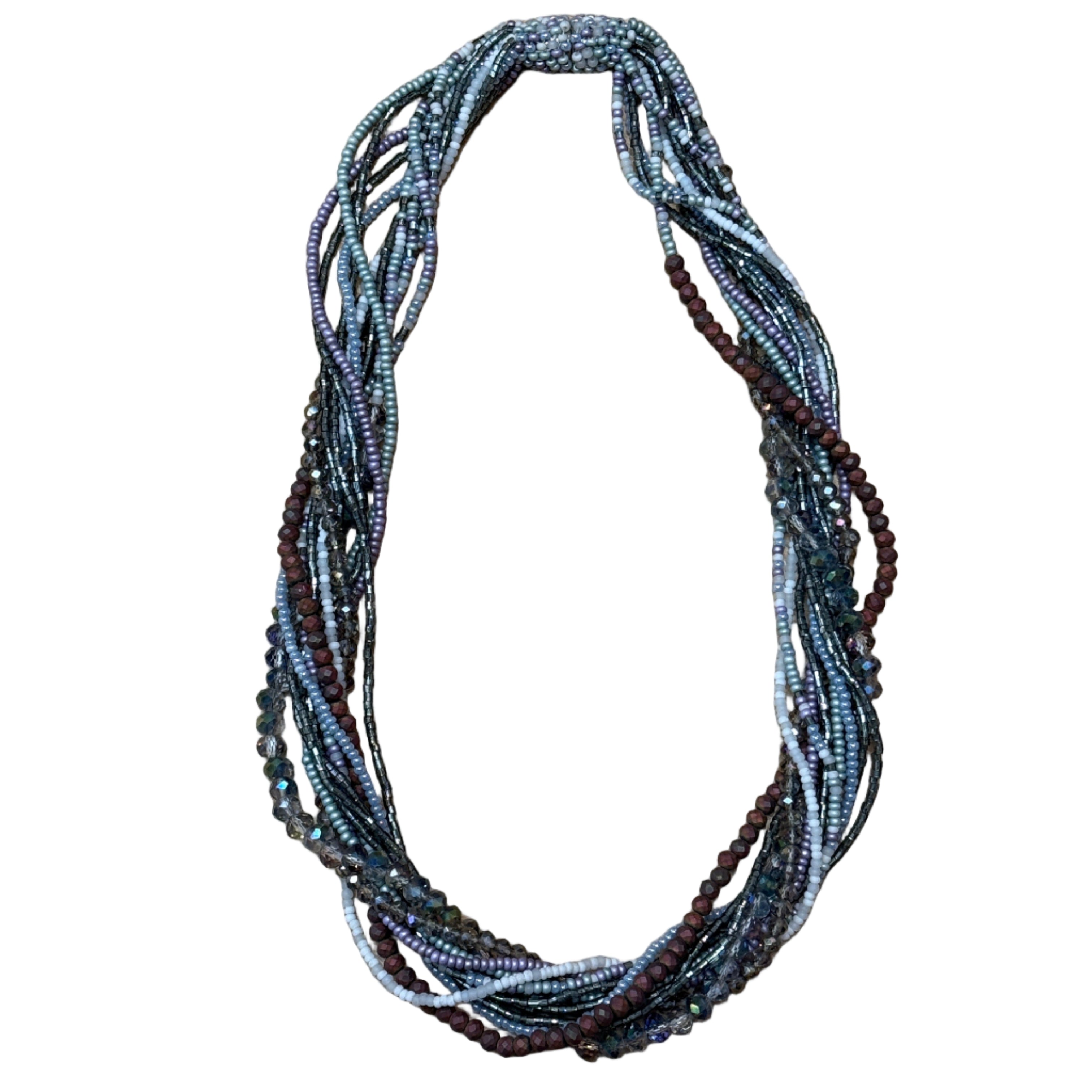 Handmade 12 Strand Lavander Beaded Necklace Guatemala