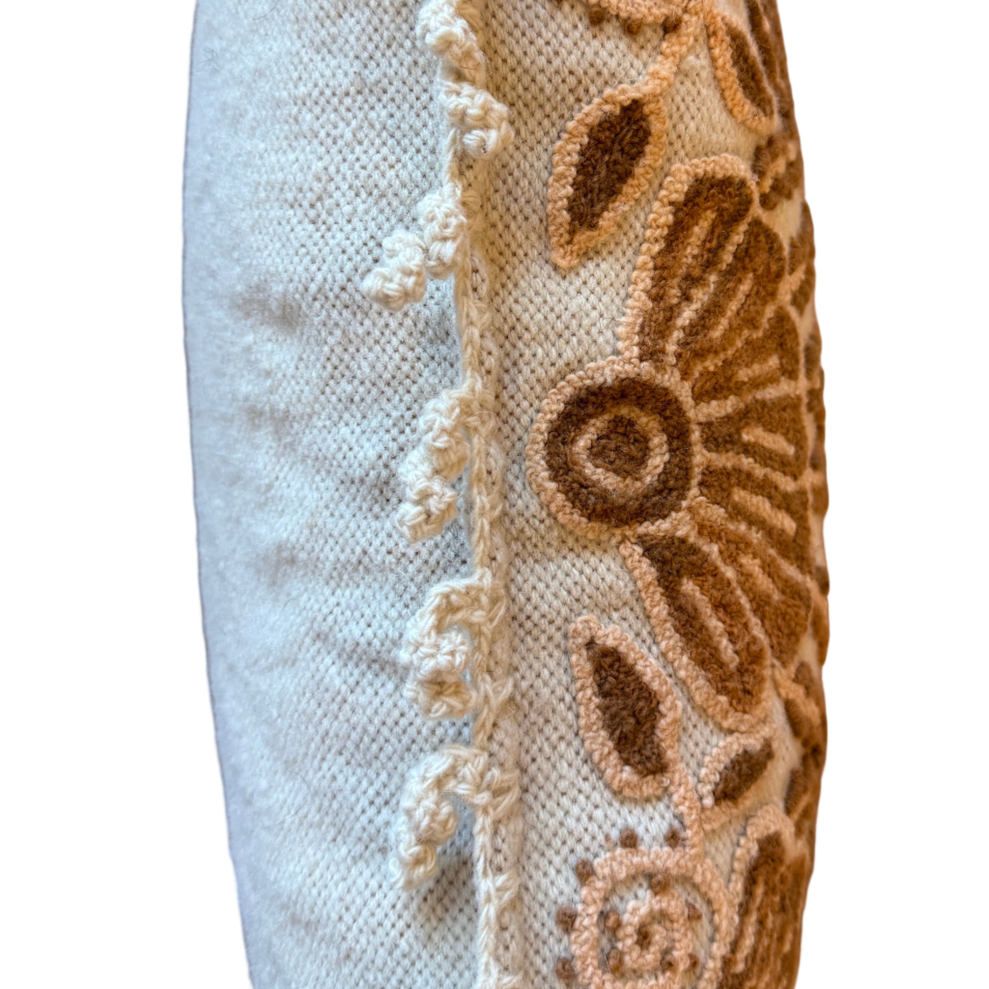Embroidered Salmon Wool Lumbar Peru (12x24)