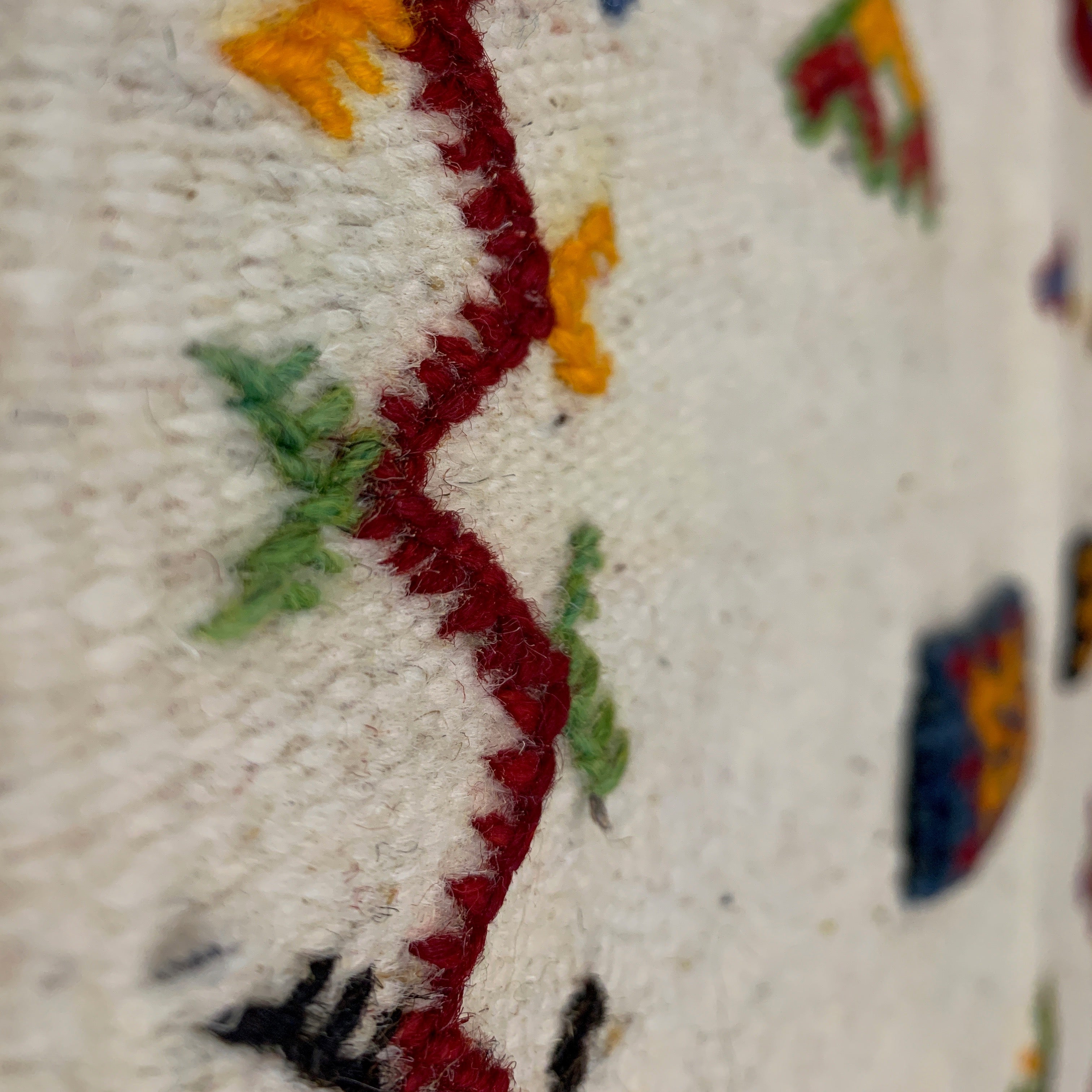 Handwoven Small Akhnif Cream Wool Rug
