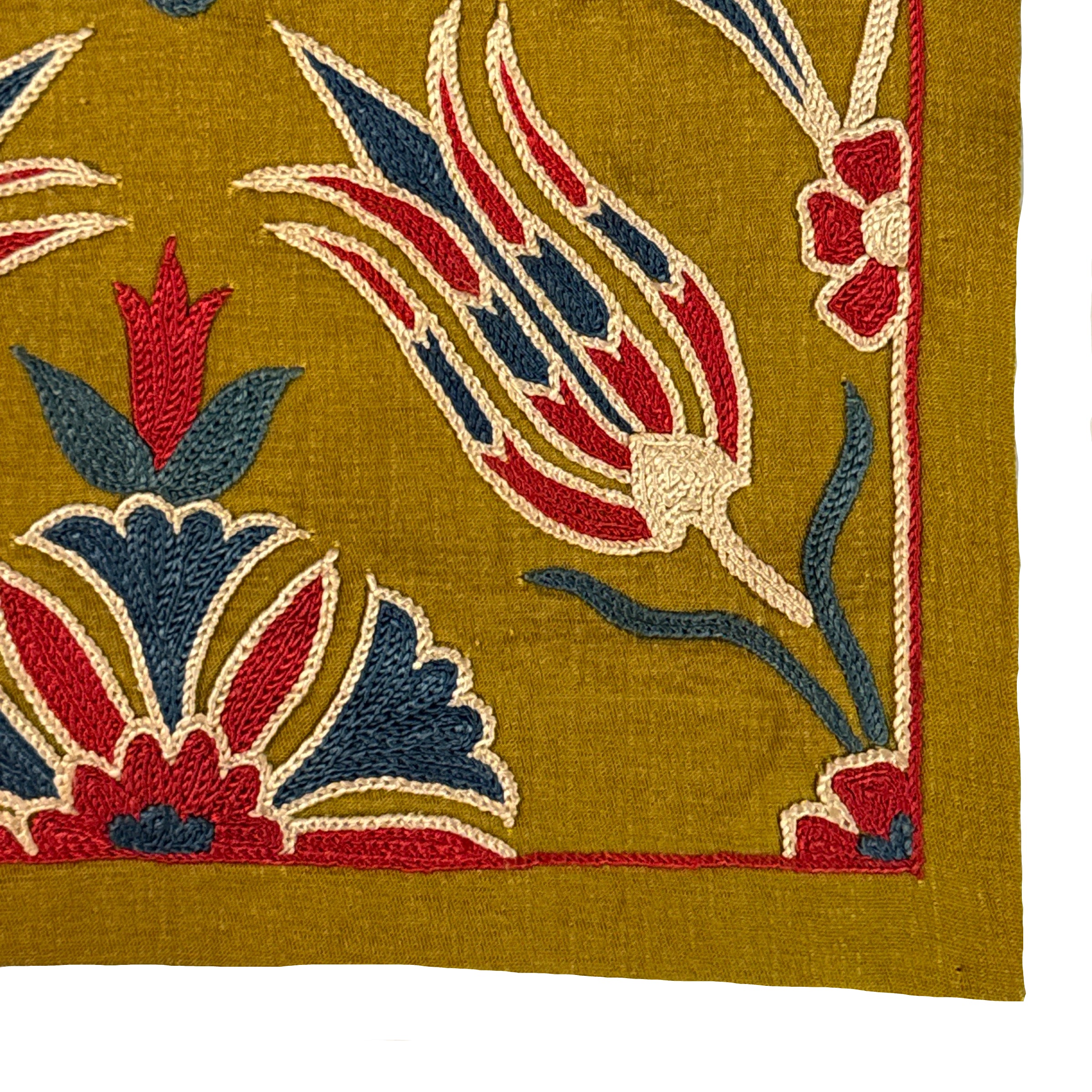 Silk Suzani Table Runner Uzbekistan (19x55)