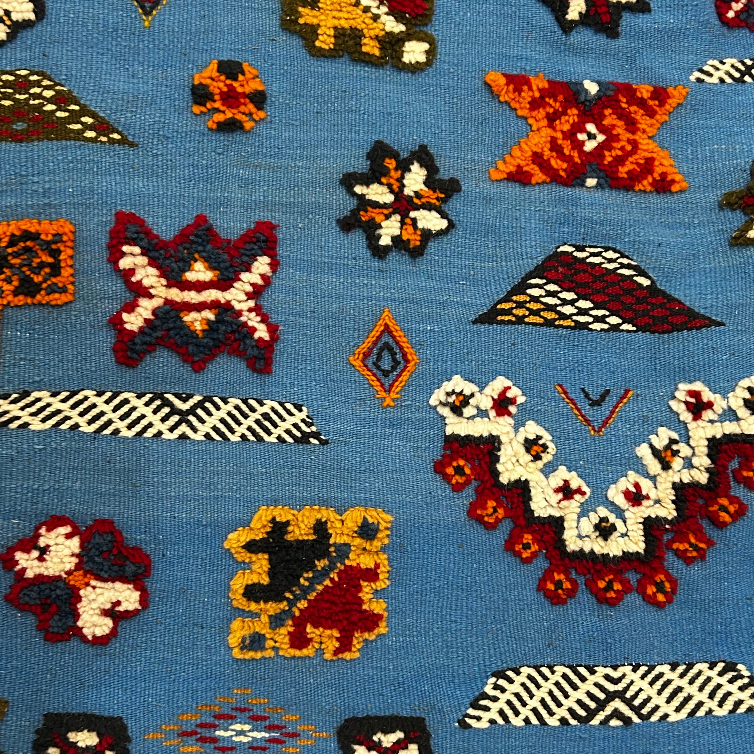 Handwoven Akhnif Knotted Blue Wool Rug (4x6.5)