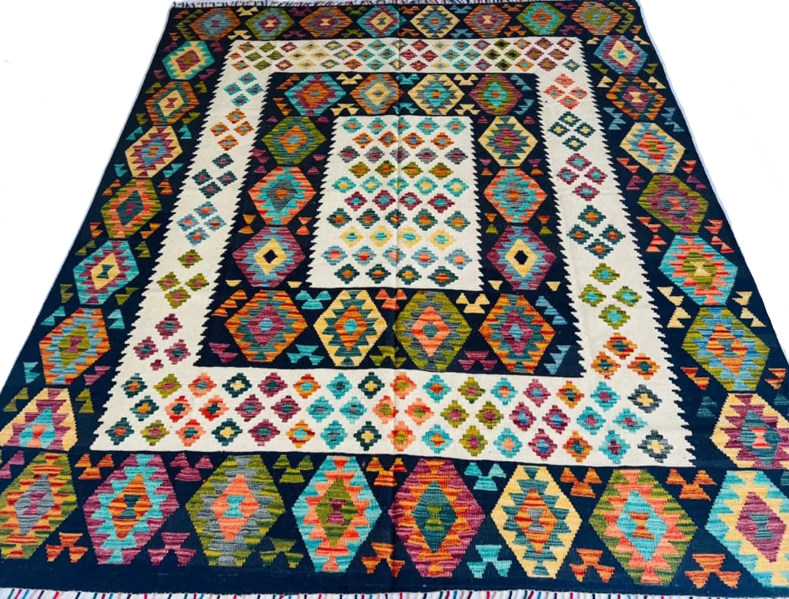 Handwoven Large Kilim Afghanistan (8x10) - 029