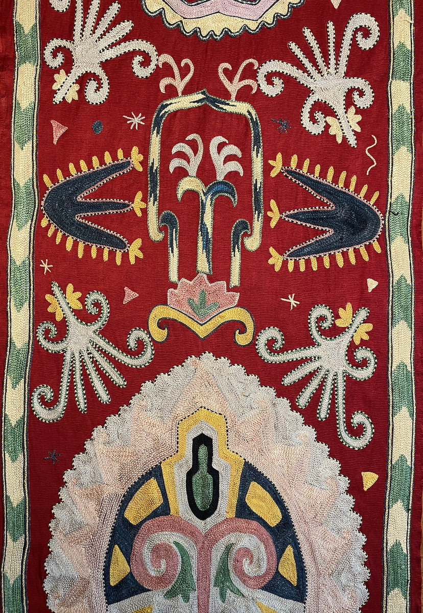 Hand Embroidered Silk Wall Hanging/Table Runner D Uzbekistan