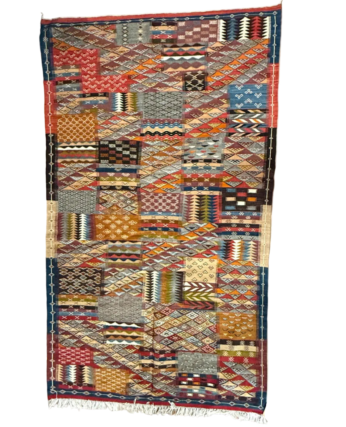Handwoven Kharita Map Tapestry Wool Rug Morocco (6x9)