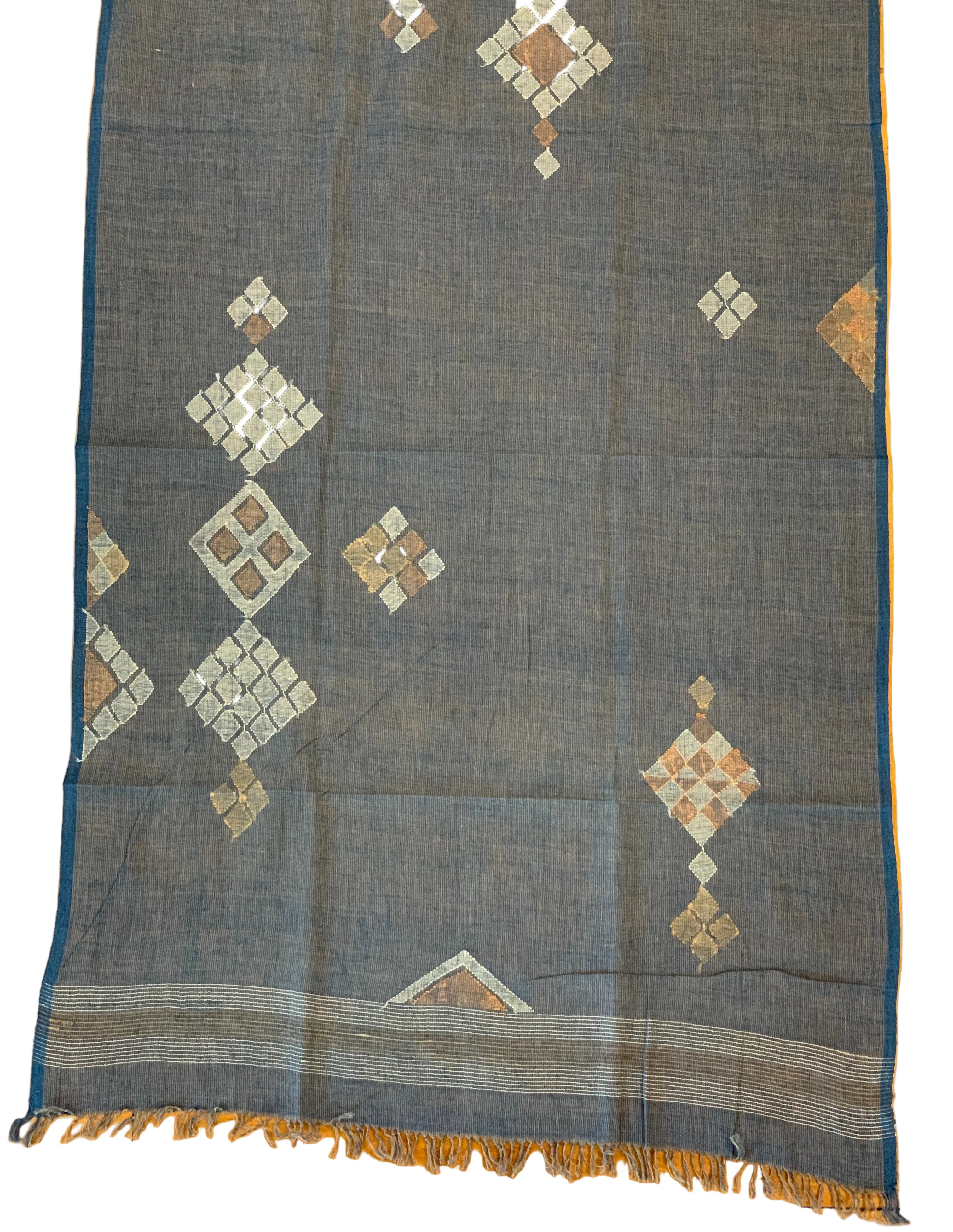 Handwoven Jamdani Diamond Cotton Scarf India