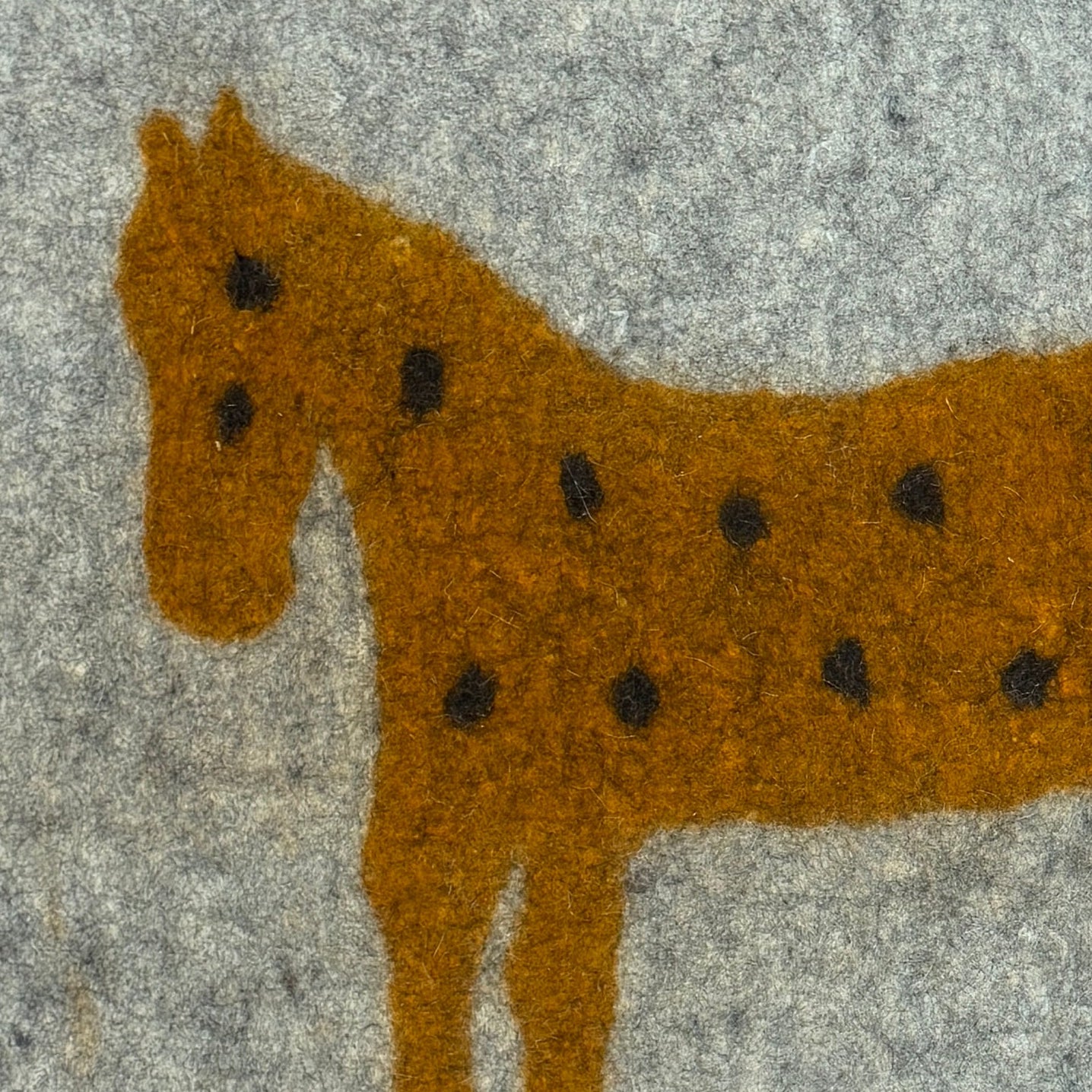 Handmade Wool Felt Pony Ochre Rug Afghanistan (30x48)