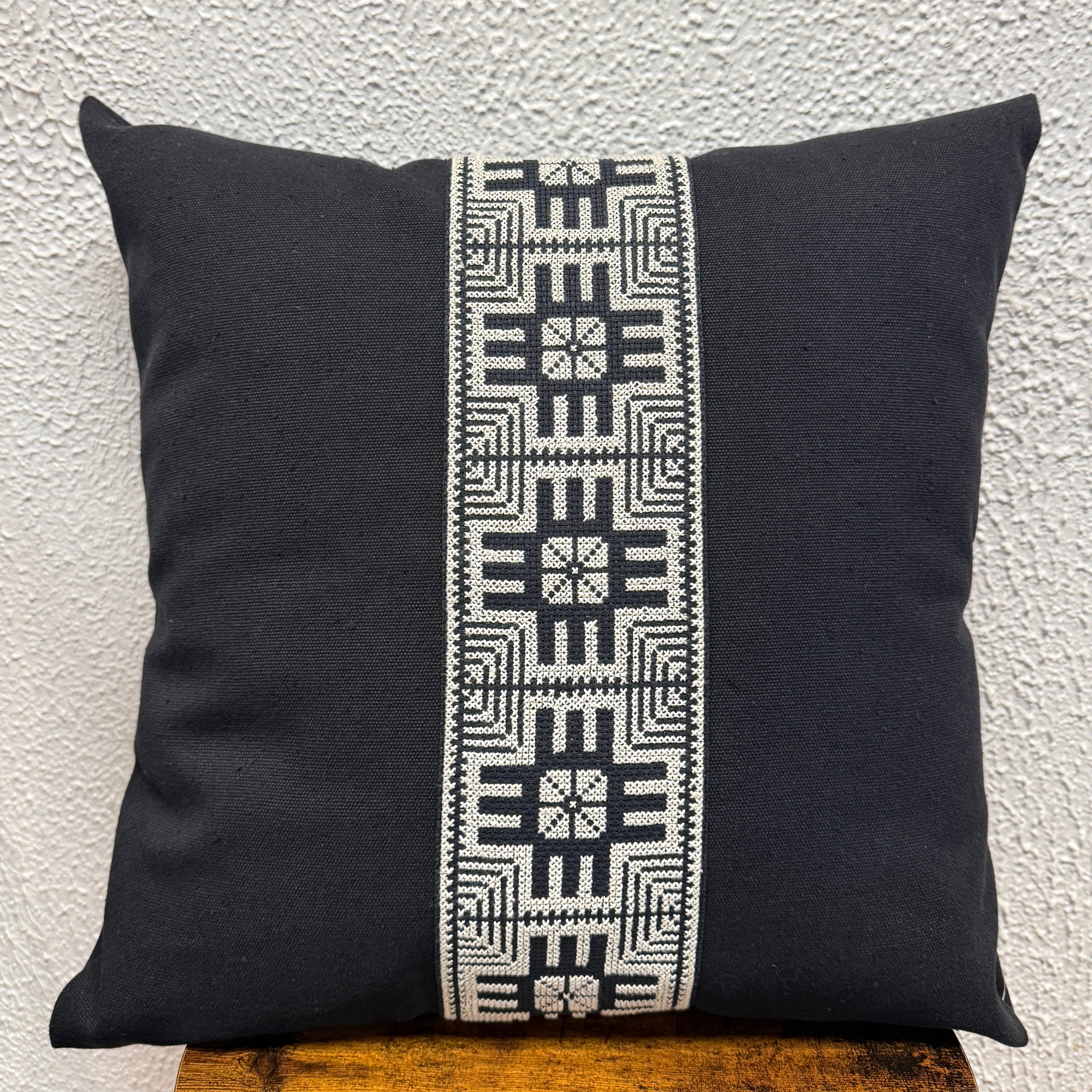 Embroidered Moon Black Pillow Palestine (18 x 18)