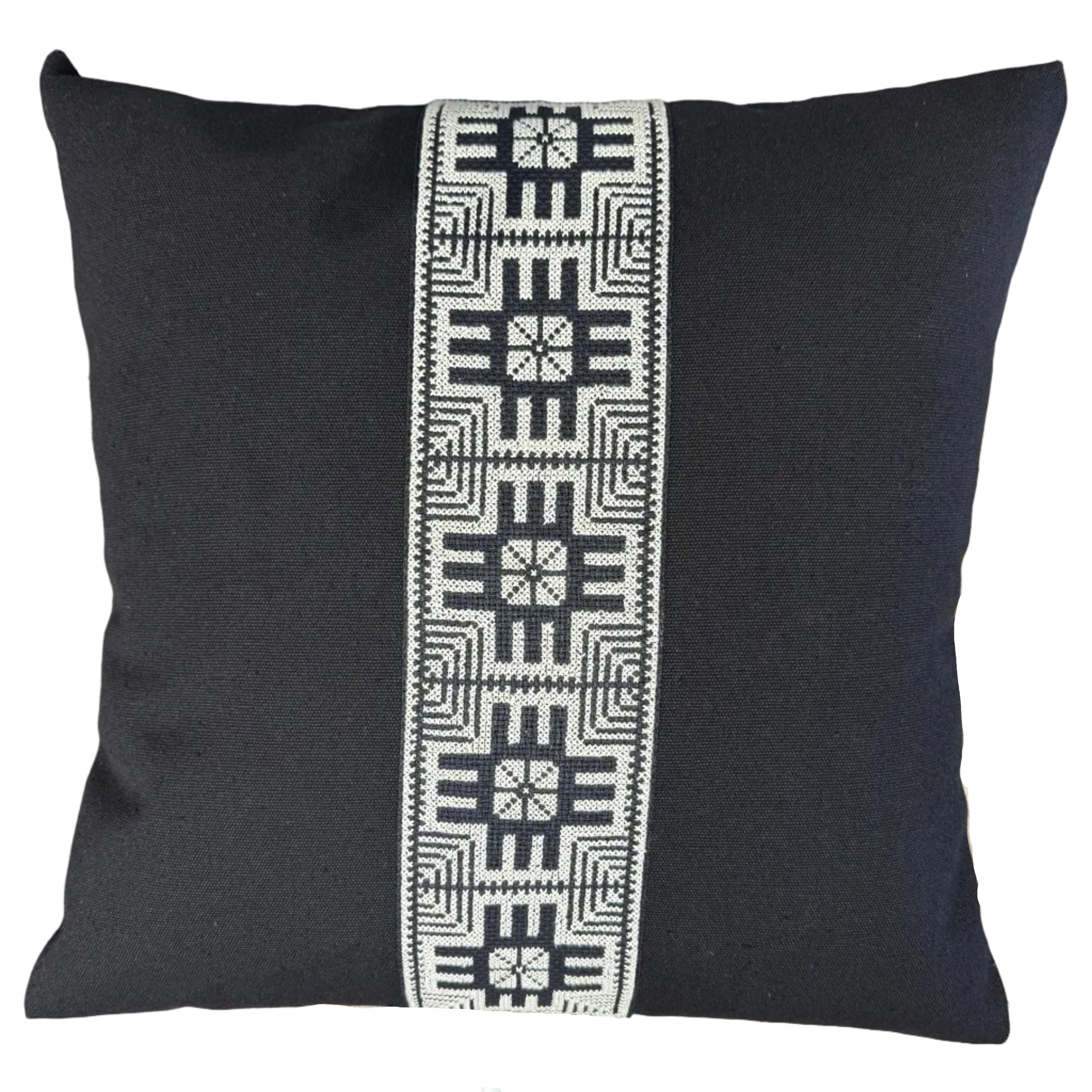 Embroidered Moon Black Pillow Palestine (18 x 18)
