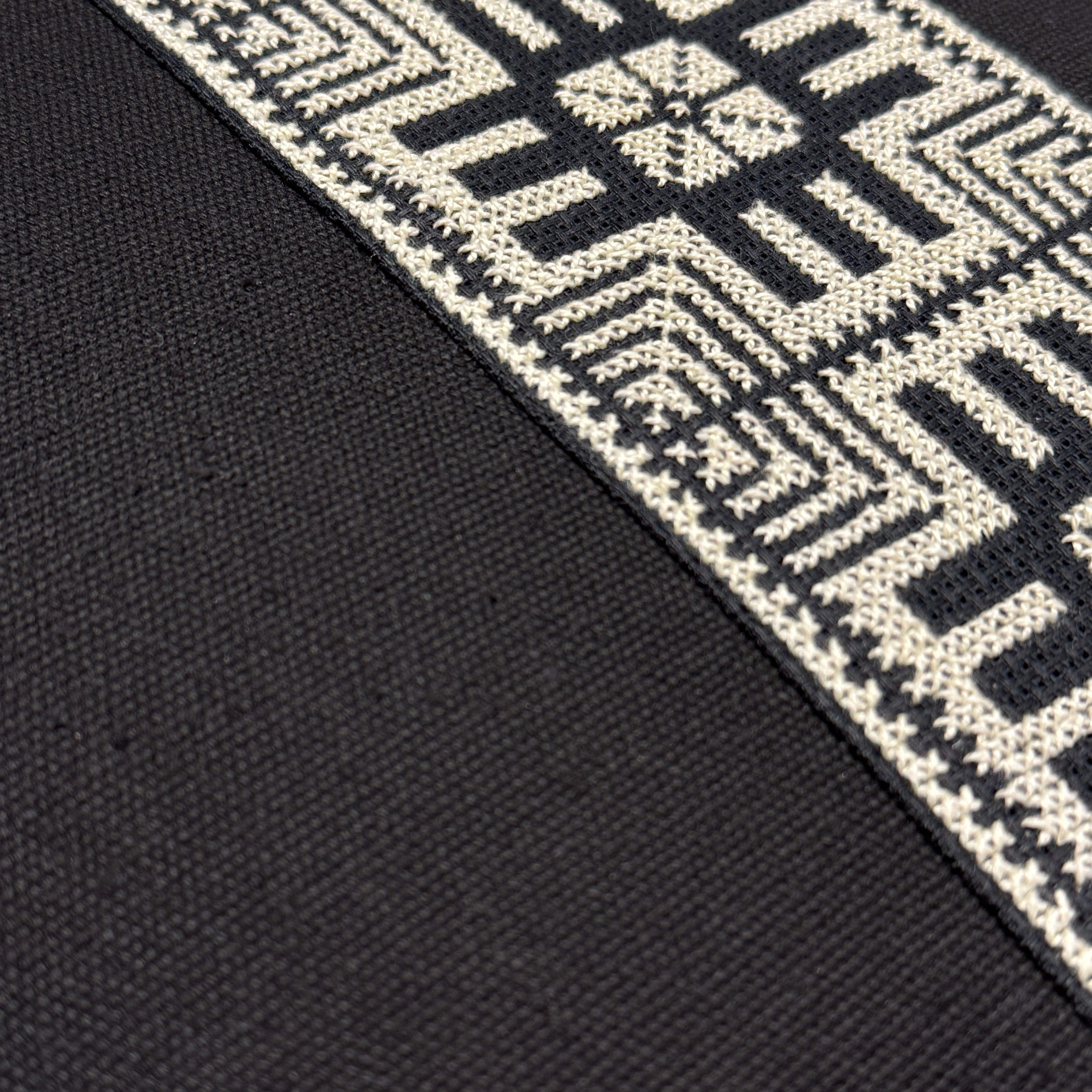 Embroidered Moon Black Pillow Palestine (18 x 18)