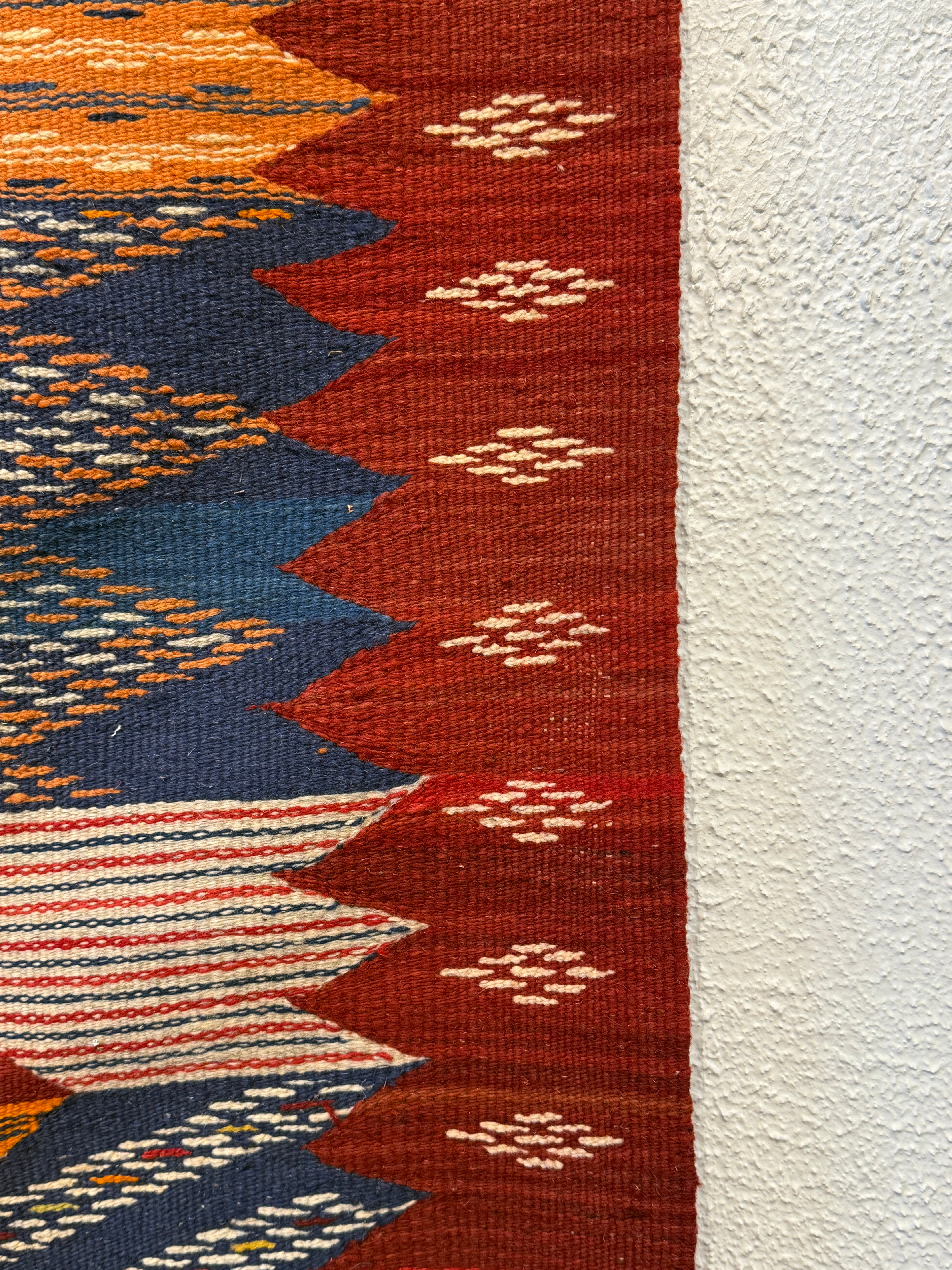 Handwoven Kharita Map Tapestry Wool Rug Morocco - Warm (57" x 100")