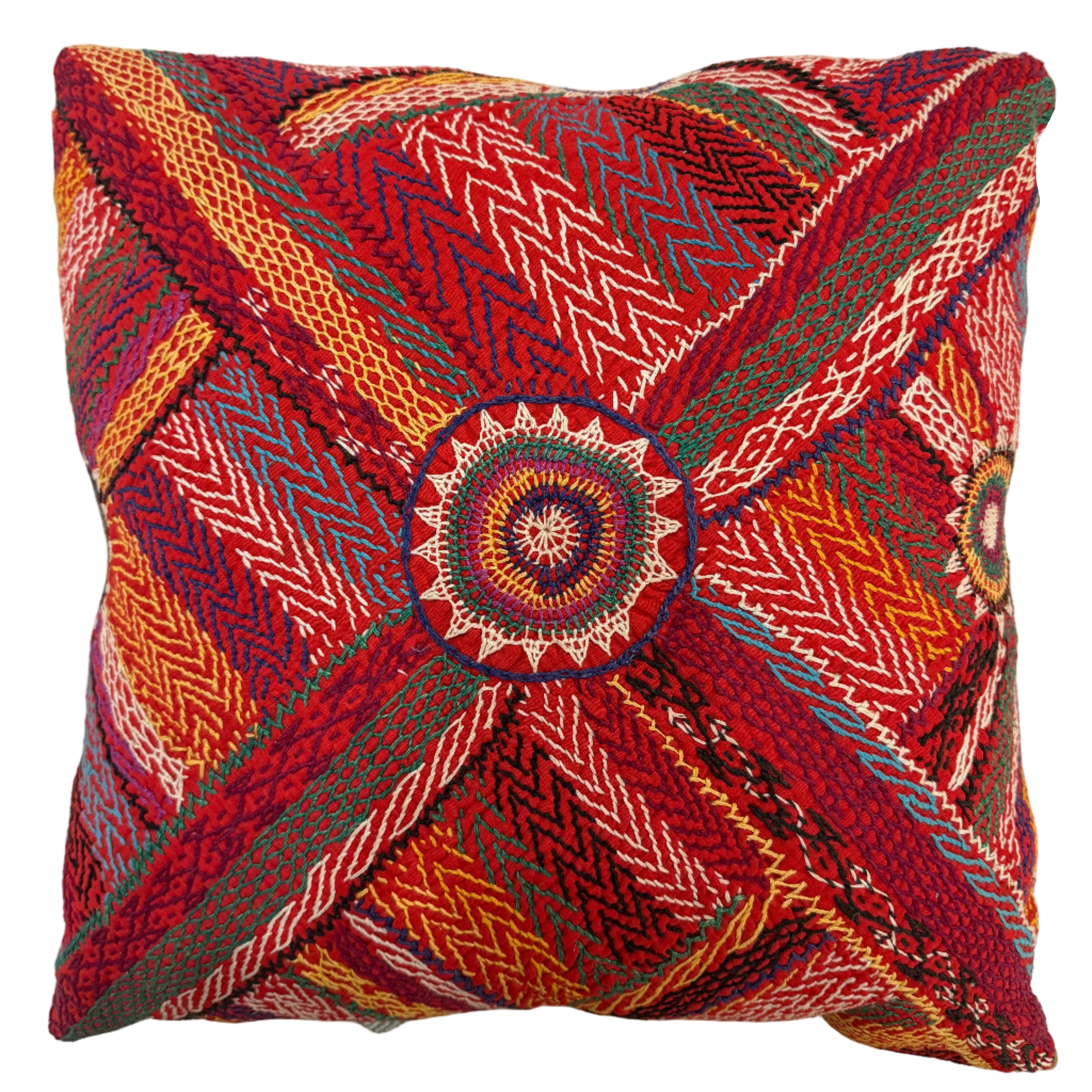 Hand Stitched Vintage Banjara Pillow India 18 x 18