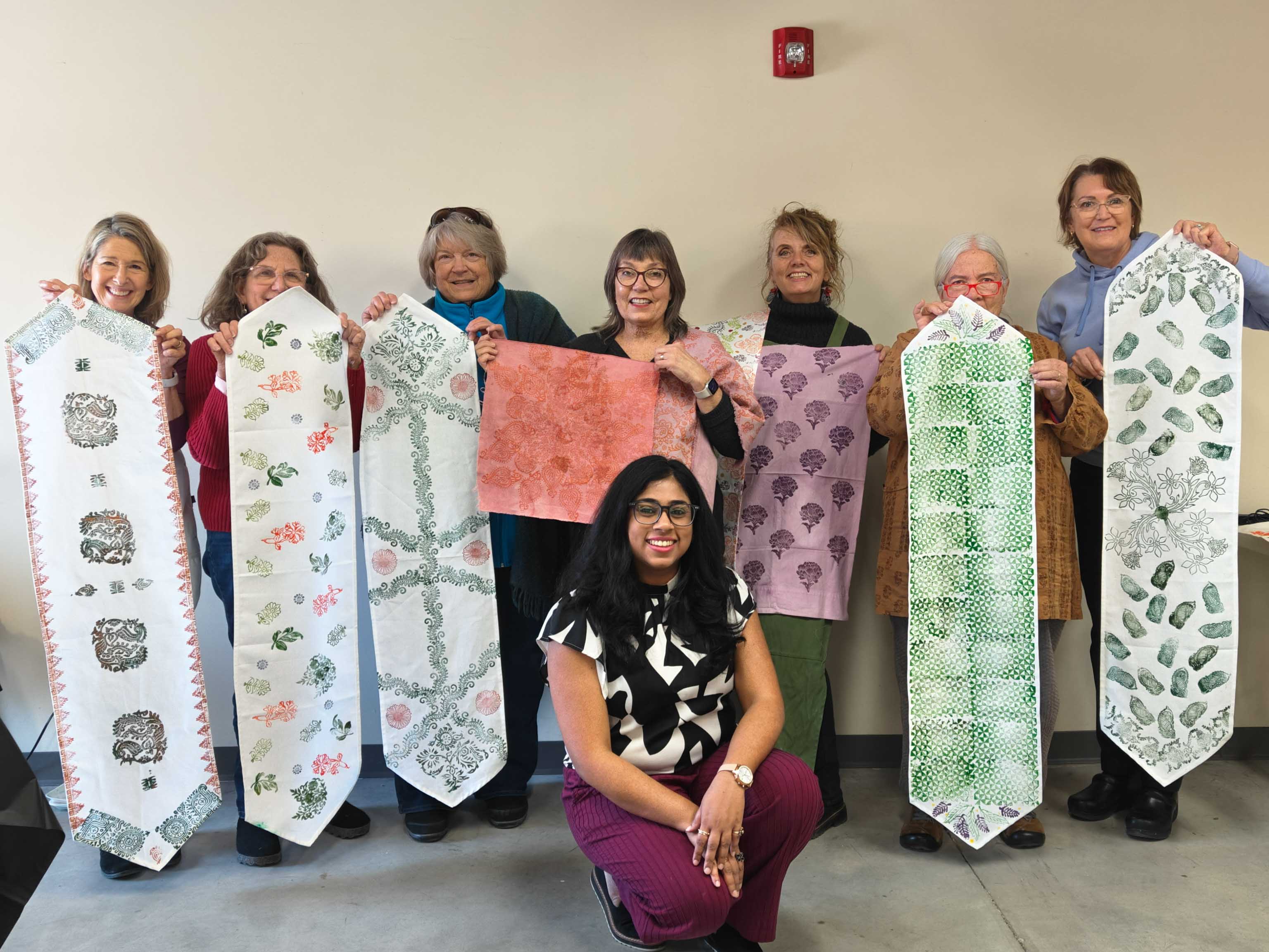 Block Printing Holiday Table Runner Workshop