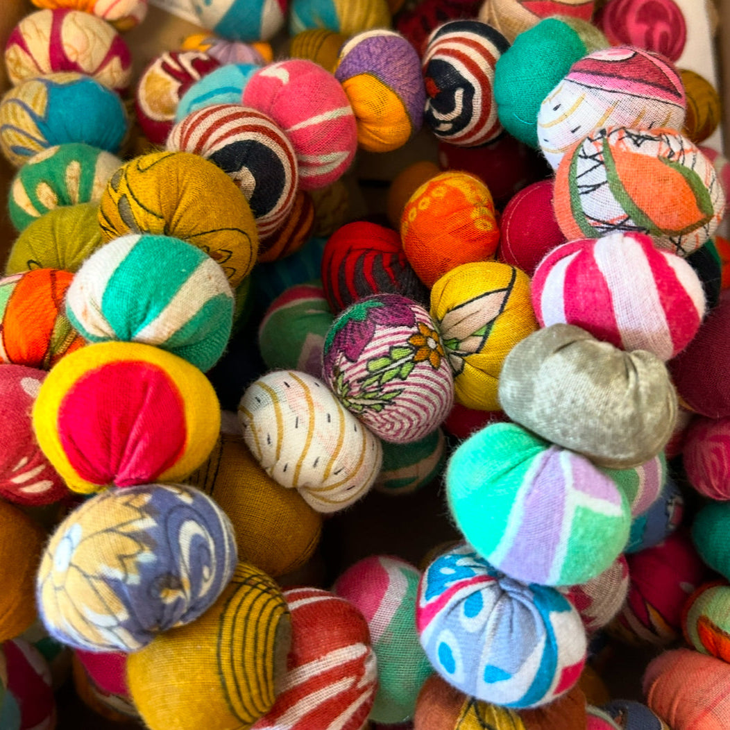 Upcycled Saree Wrapped Bead Garland - India