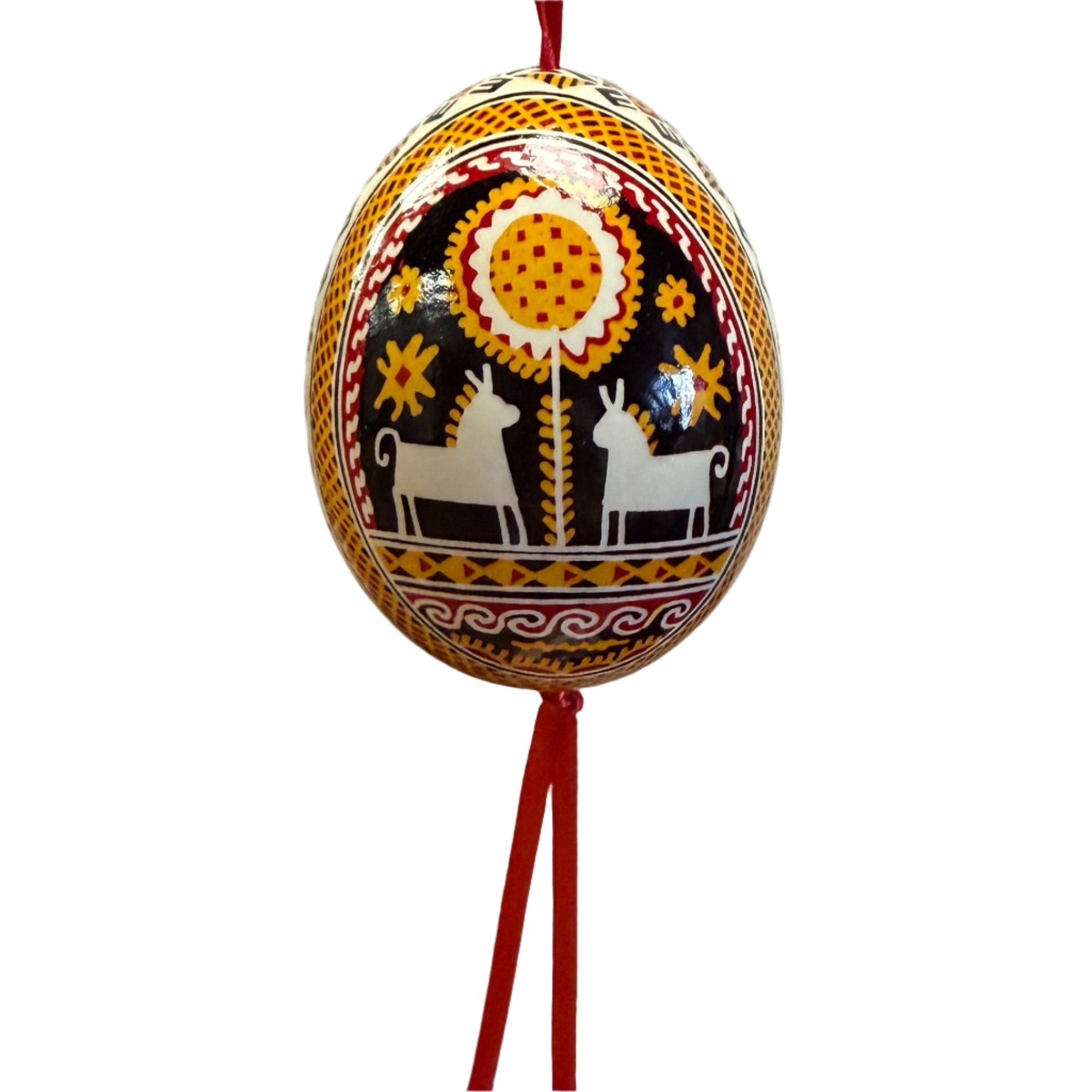 Hand Painted Pysanka Black Easter Egg Ukraine