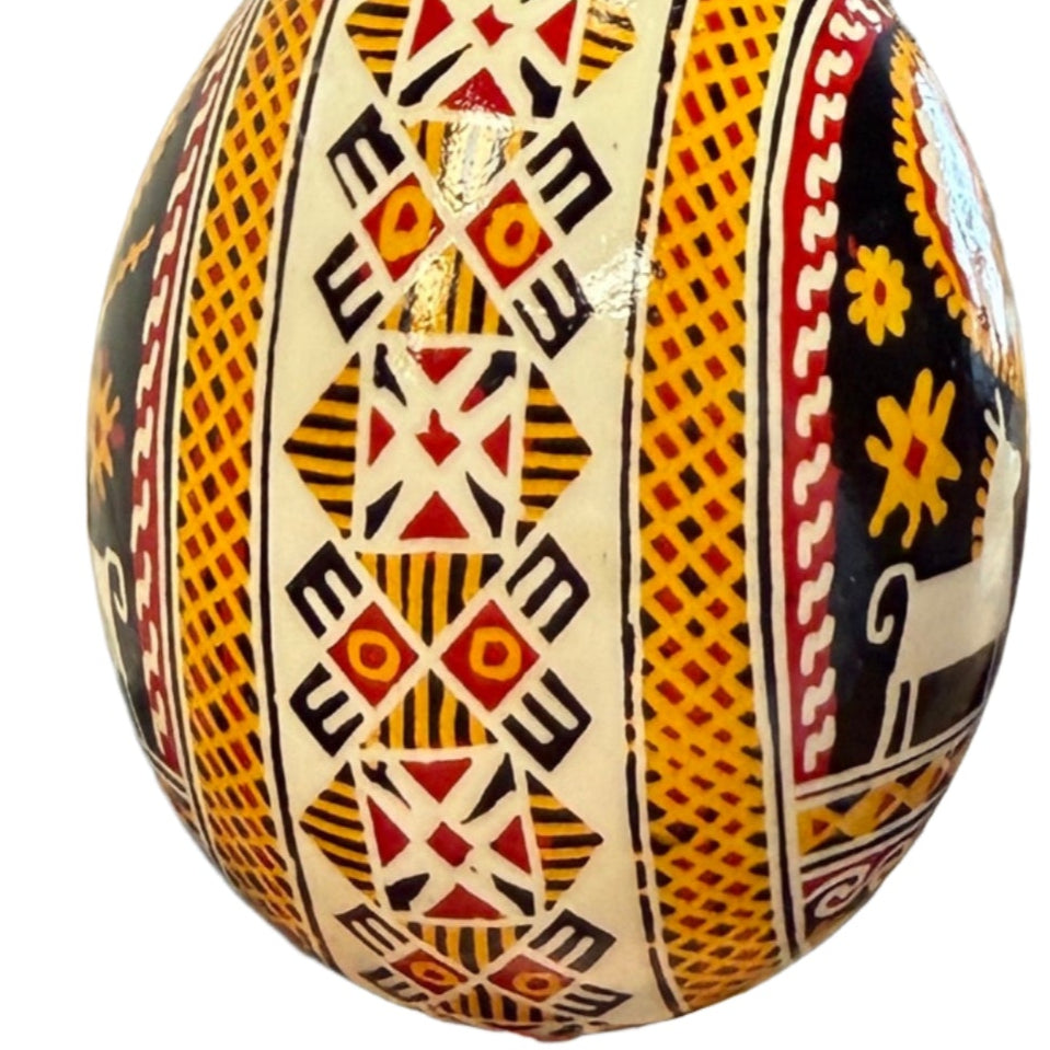 Hand Painted Pysanka Black Easter Egg Ukraine